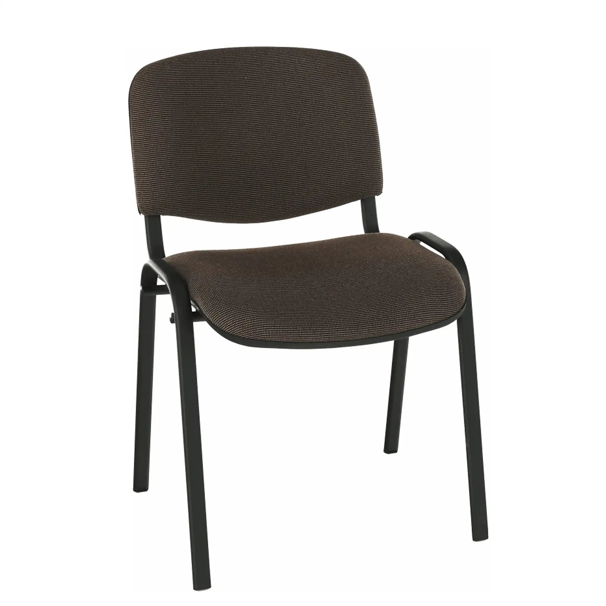 Scaun ISO NEW, maro inchis/negru, stofa clasica/metal, 53x58x83 cm