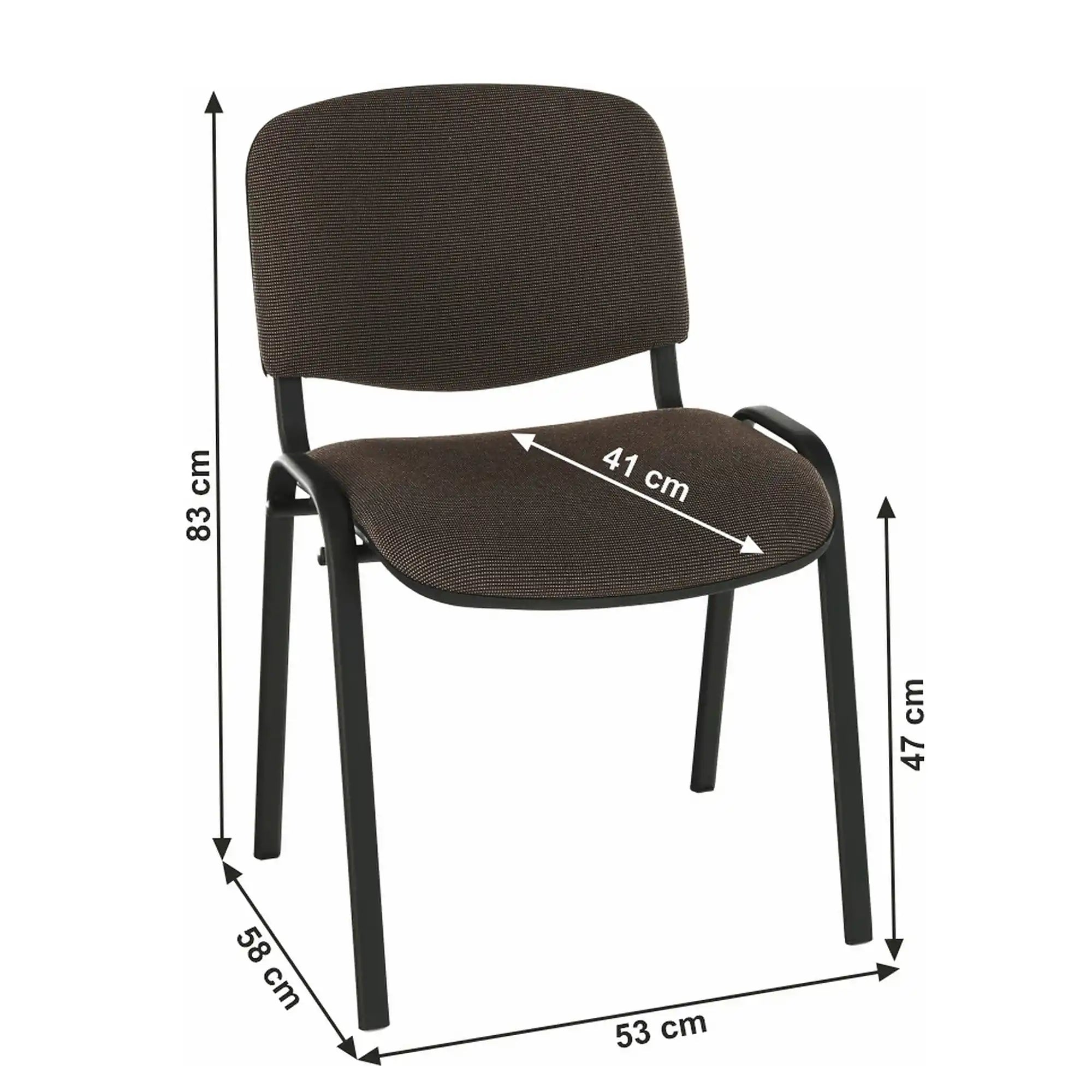 Scaun ISO NEW, maro inchis/negru, stofa clasica/metal, 53x58x83 cm
