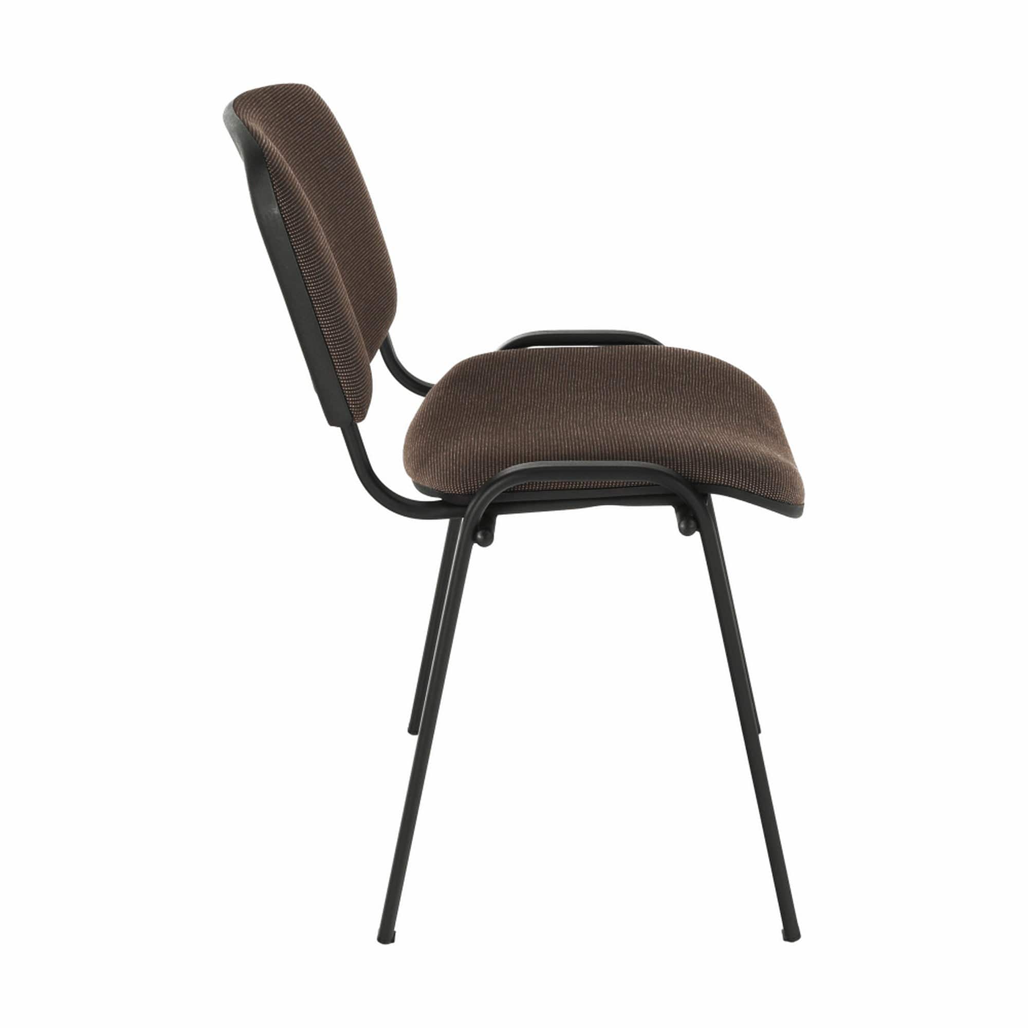 Scaun ISO NEW, maro inchis/negru, stofa clasica/metal, 53x58x83 cm