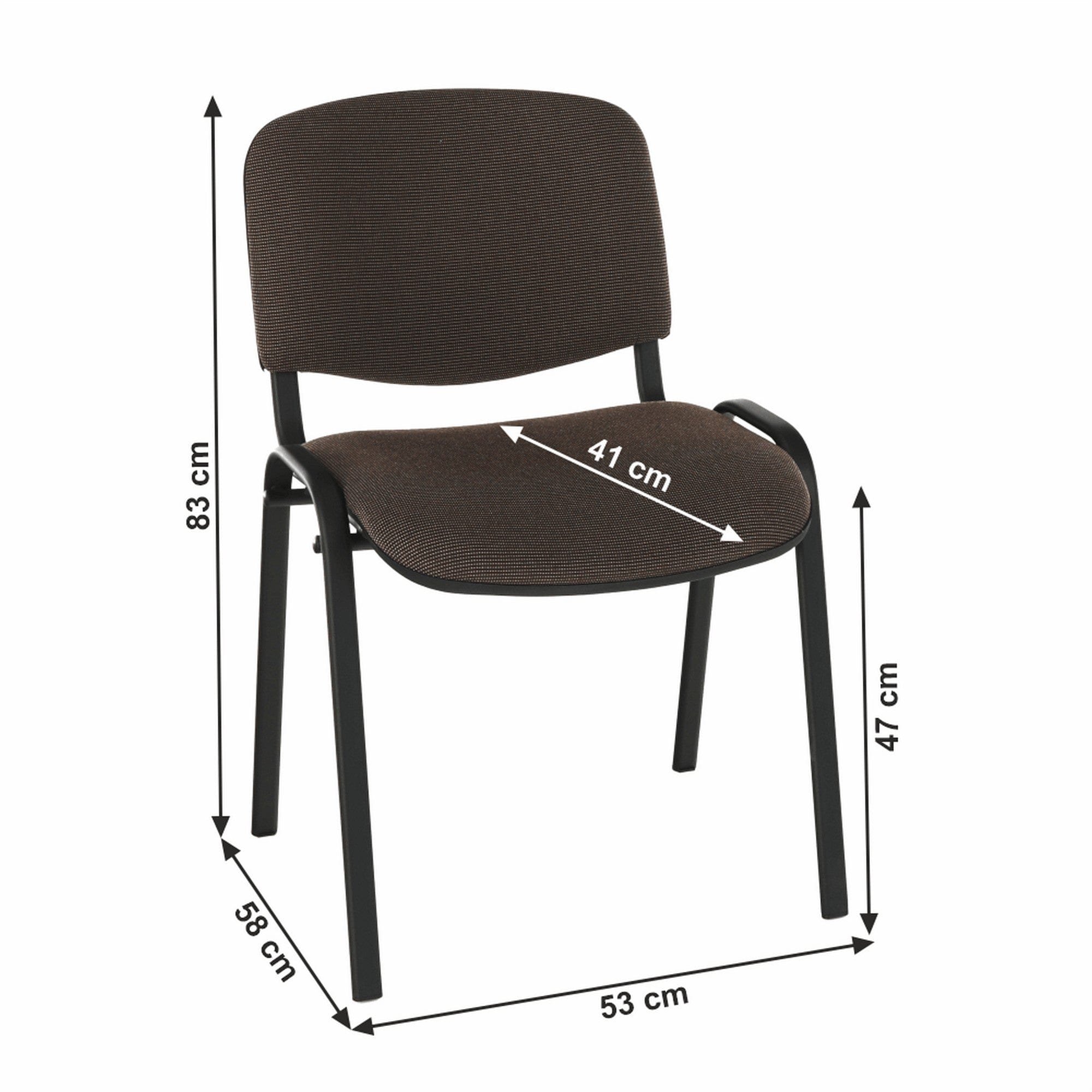 Scaun ISO NEW, maro inchis/negru, stofa clasica/metal, 53x58x83 cm