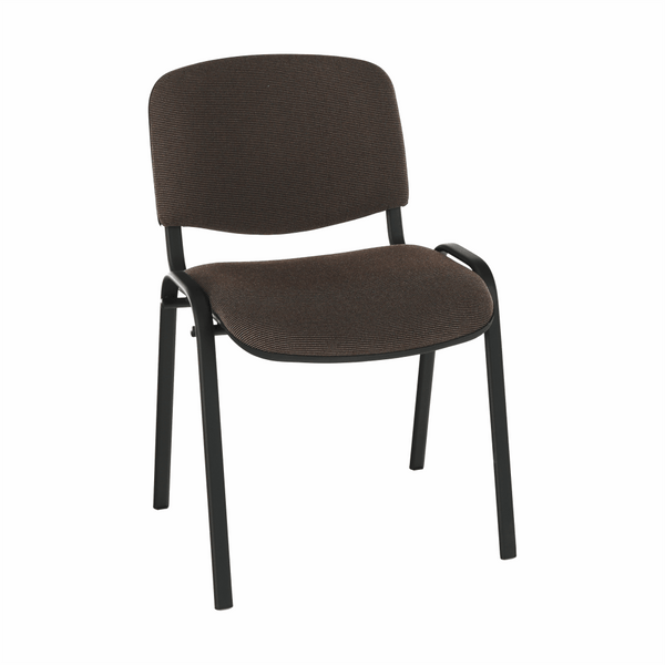 Scaun ISO NEW, maro inchis/negru, stofa clasica/metal, 53x58x83 cm