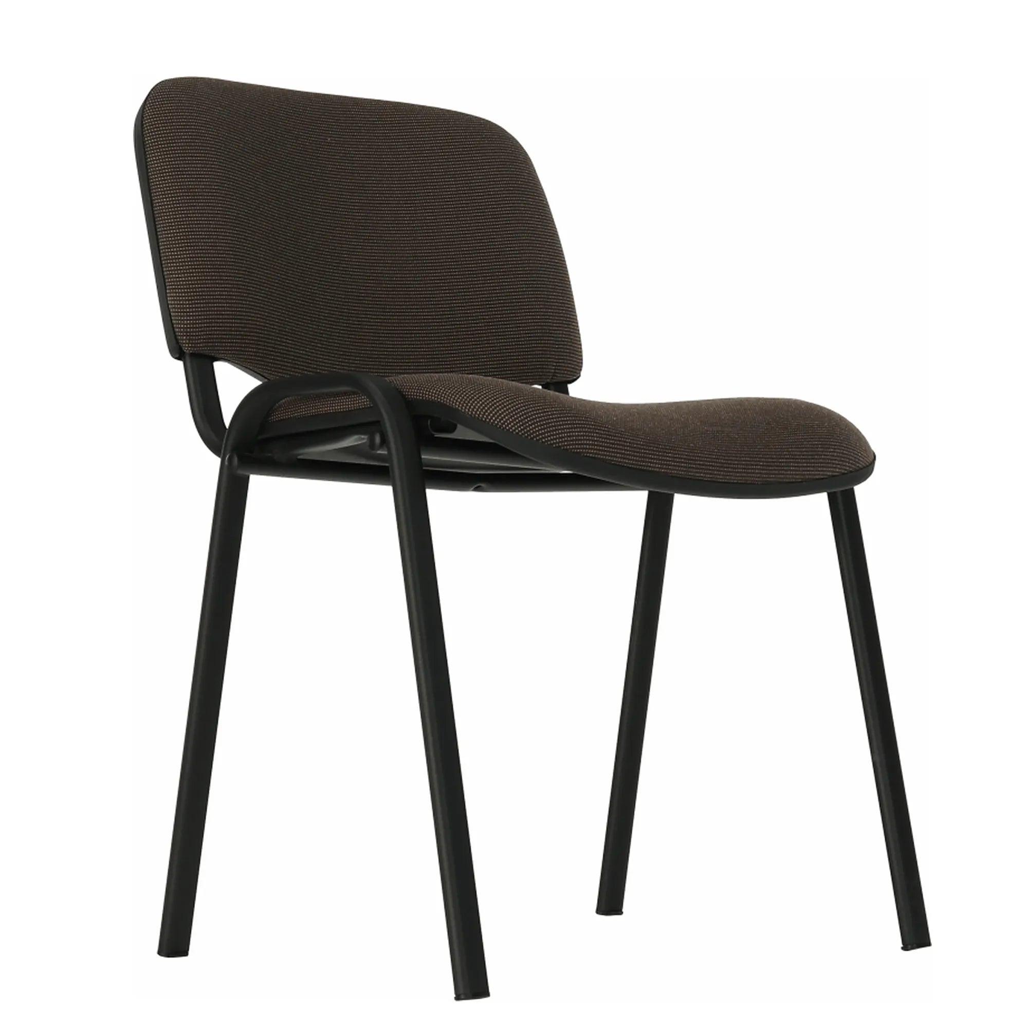Scaun ISO NEW, maro inchis/negru, stofa clasica/metal, 53x58x83 cm