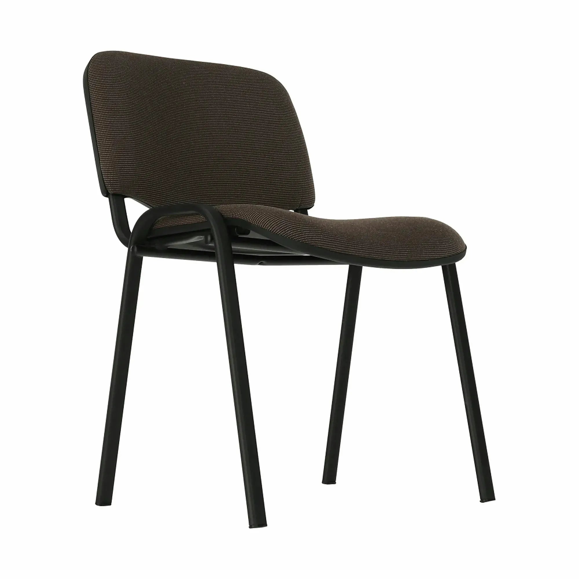 Scaun ISO NEW, maro inchis/negru, stofa clasica/metal, 53x58x83 cm