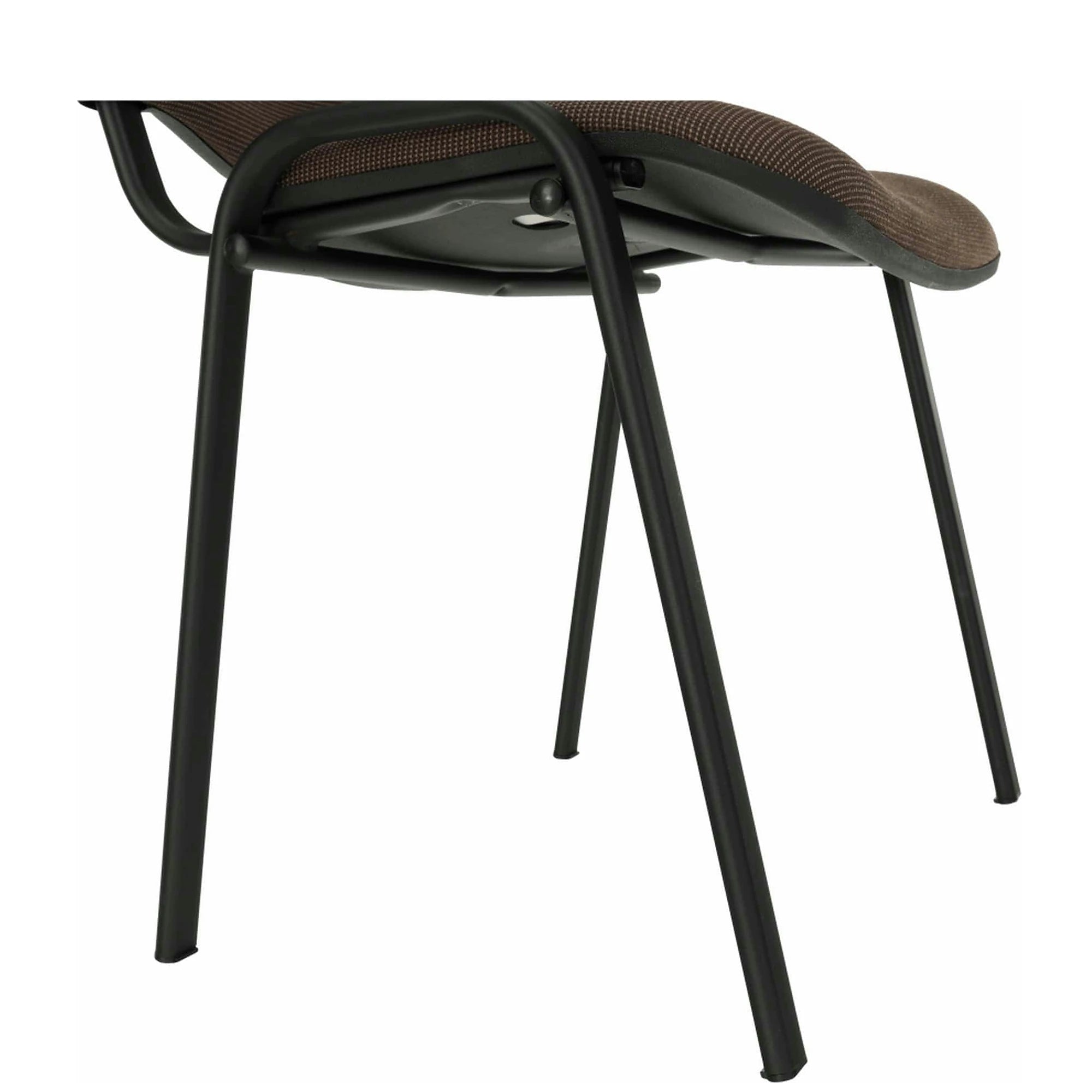Scaun ISO NEW, maro inchis/negru, stofa clasica/metal, 53x58x83 cm