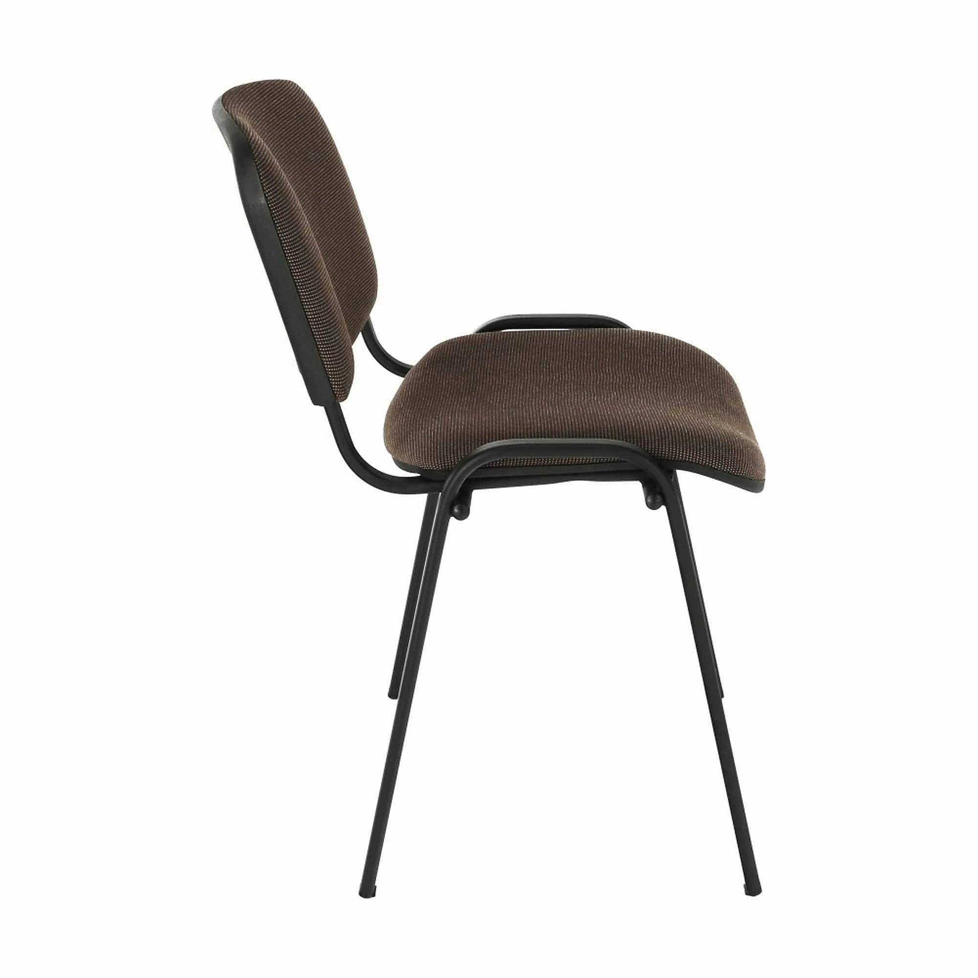 Scaun ISO NEW, maro inchis/negru, stofa clasica/metal, 53x58x83 cm
