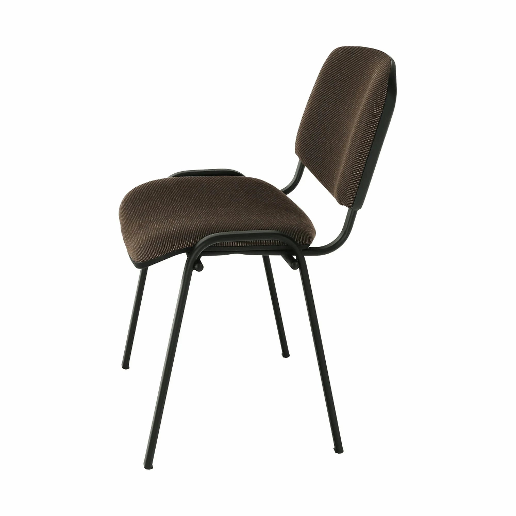 Scaun ISO NEW, maro inchis/negru, stofa clasica/metal, 53x58x83 cm