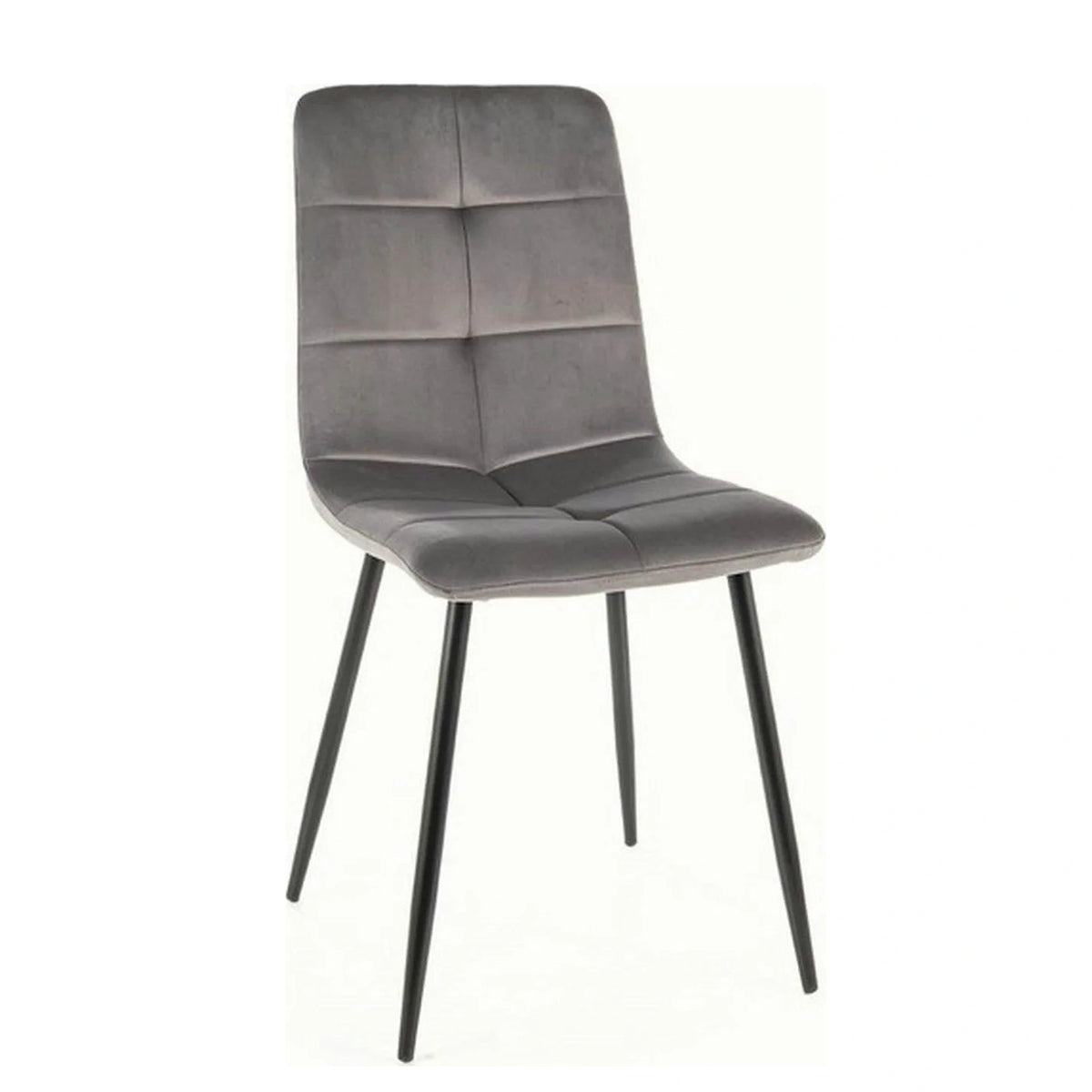 Scaun IVO, gri/negru, stofa catifelata/metal, 45x39x91 cm