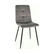 Scaun IVO, gri/negru, stofa catifelata/metal, 45x39x91 cm