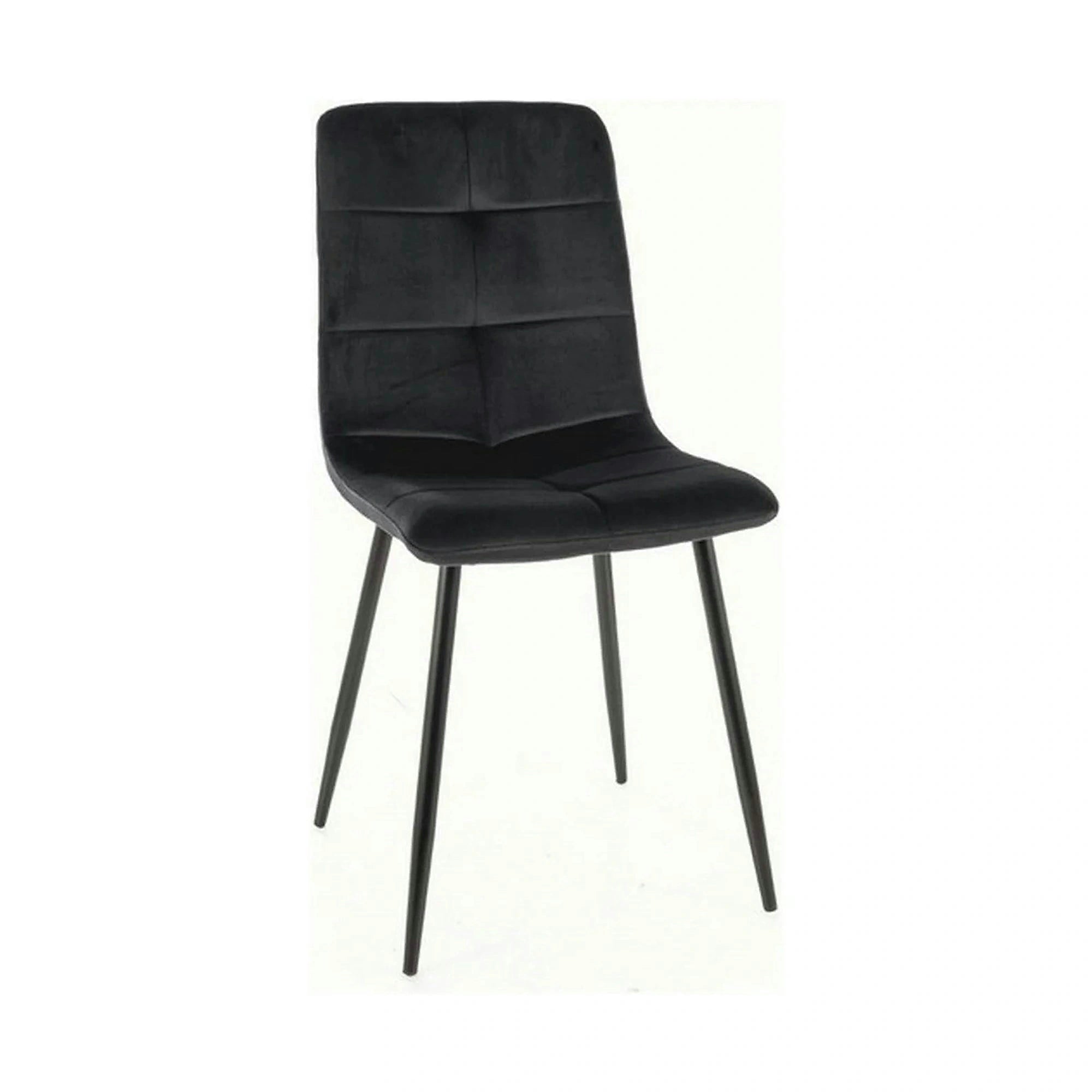 Scaun IVO, negru, stofa catifelata/metal, 45x39x91 cm