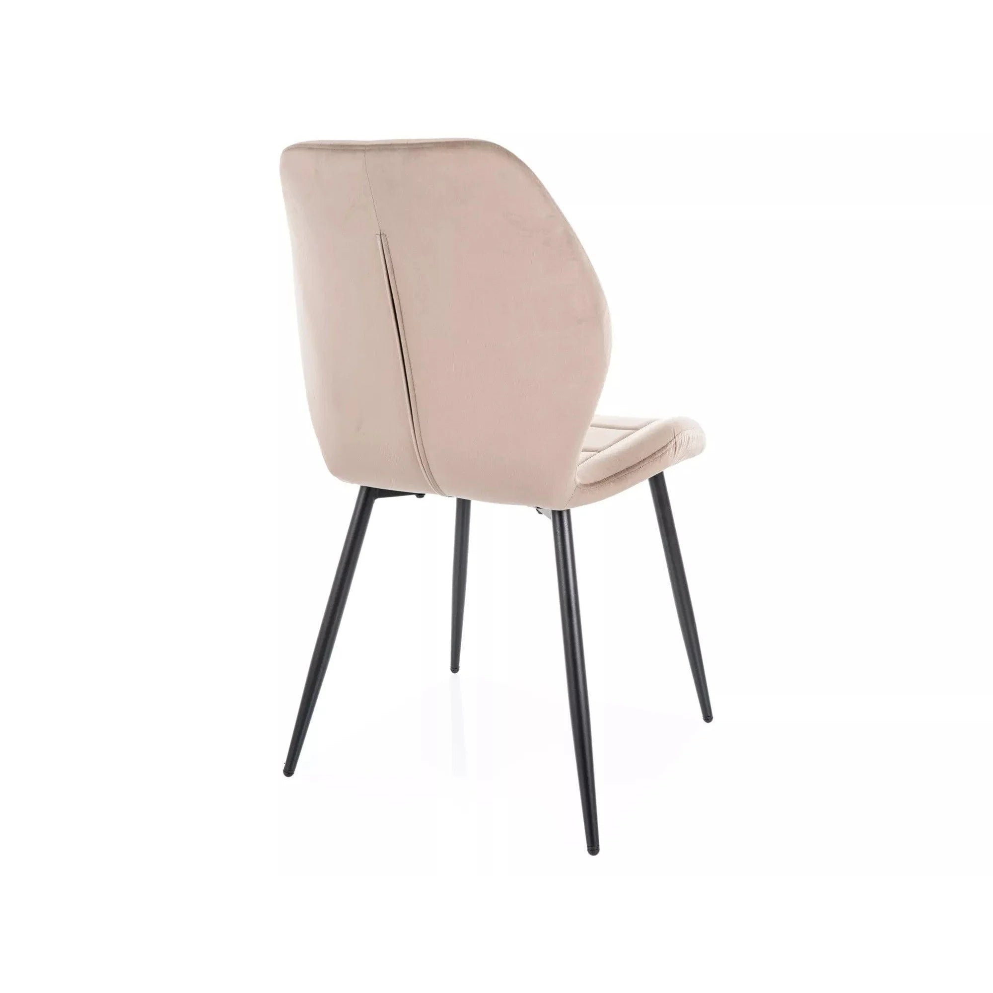 Scaun JAKE, bej inchis - Bluvel 40/negru, stofa catifelata/metal, 48x56x86 cm