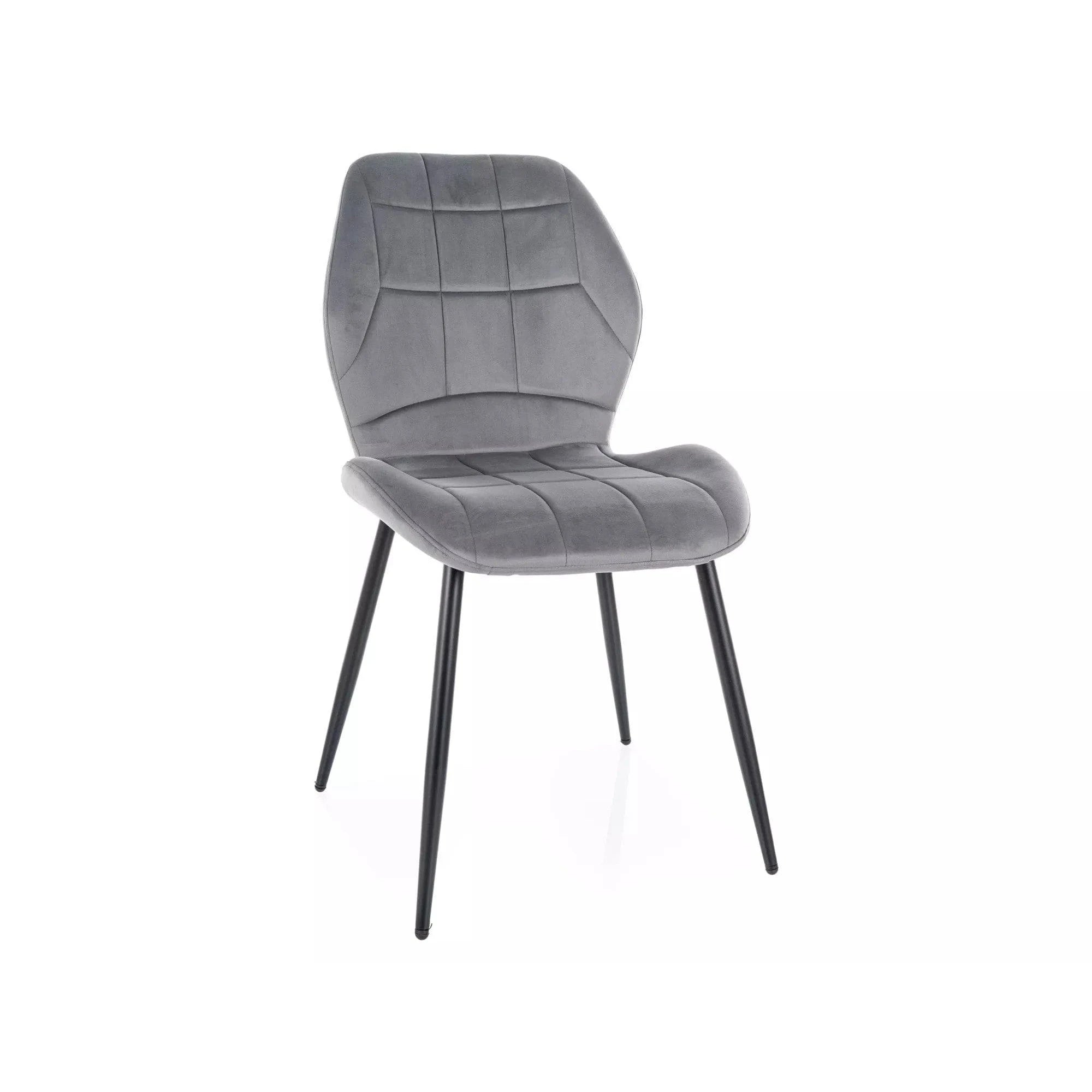 Scaun JAKE, gri - Bluvel 14/negru, stofa catifelata/metal, 48x56x86 cm