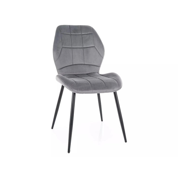 Scaun JAKE, gri - Bluvel 14/negru, stofa catifelata/metal, 48x56x86 cm