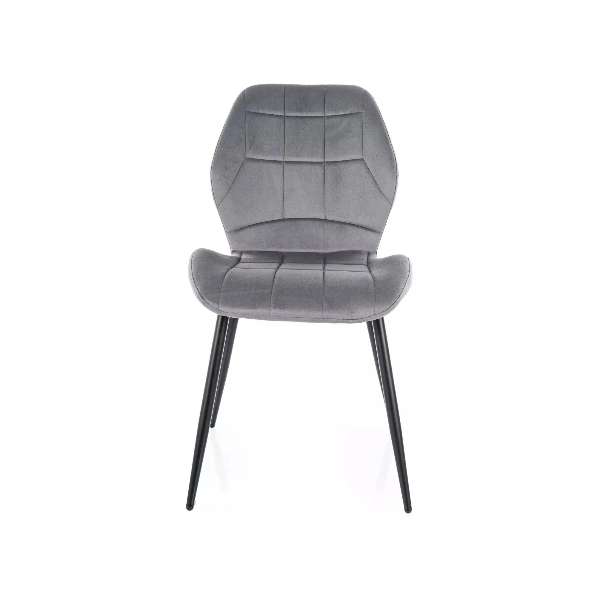 Scaun JAKE, gri - Bluvel 14/negru, stofa catifelata/metal, 48x56x86 cm