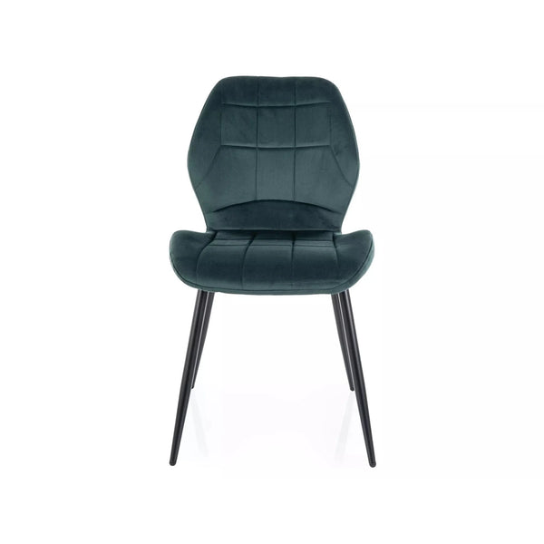 Scaun JAKE, verde - Bluvel 78/negru, stofa catifelata/metal, 48x56x86 cm