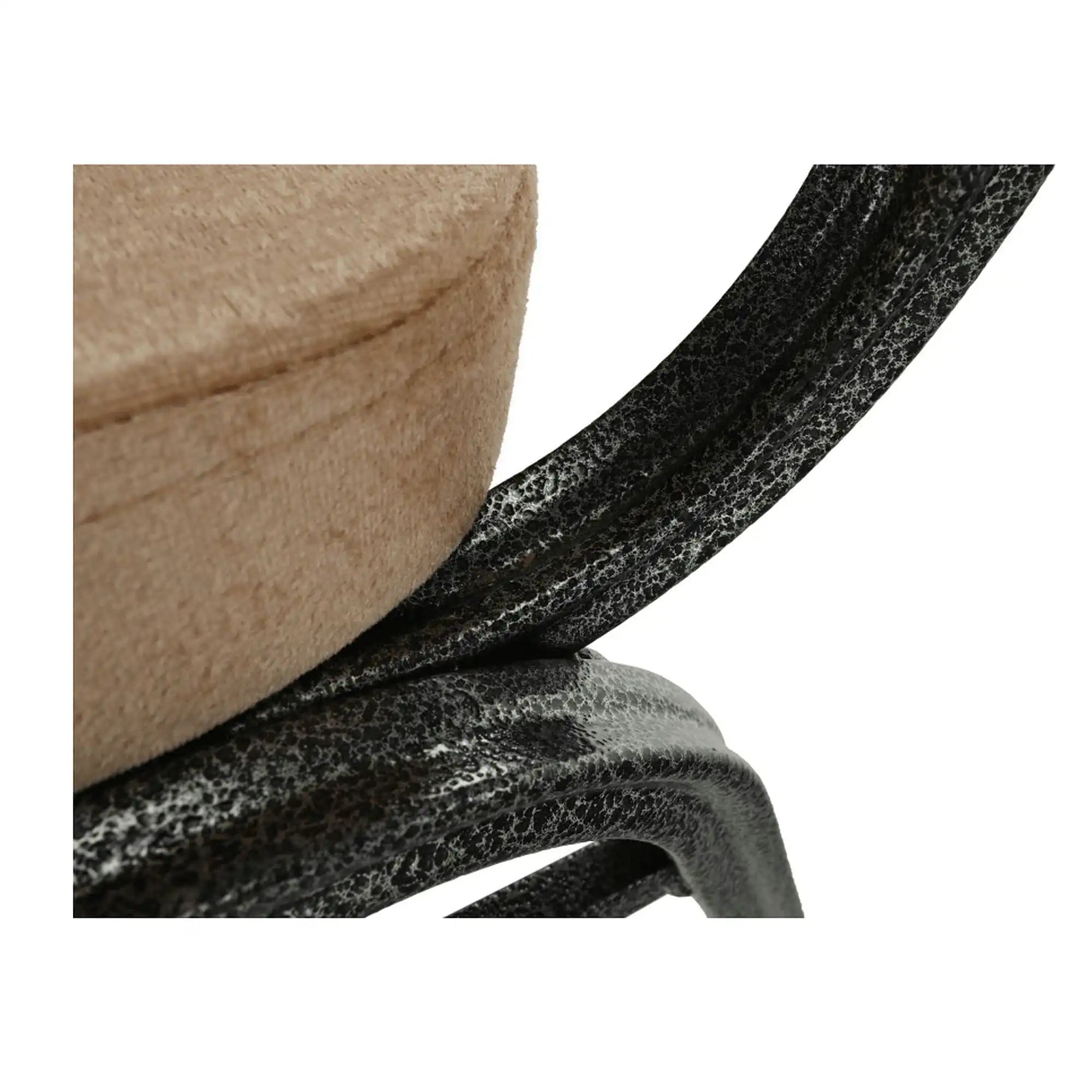 Scaun JEFF 2 NEW, stofa/metal, bej, 44x50x91 cm