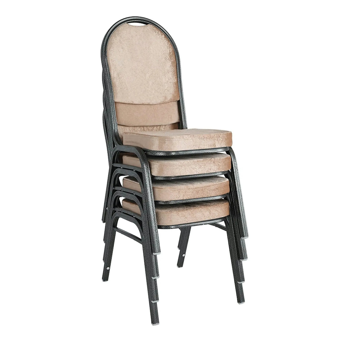 Scaun JEFF 2 NEW, stofa/metal, bej, 44x50x91 cm