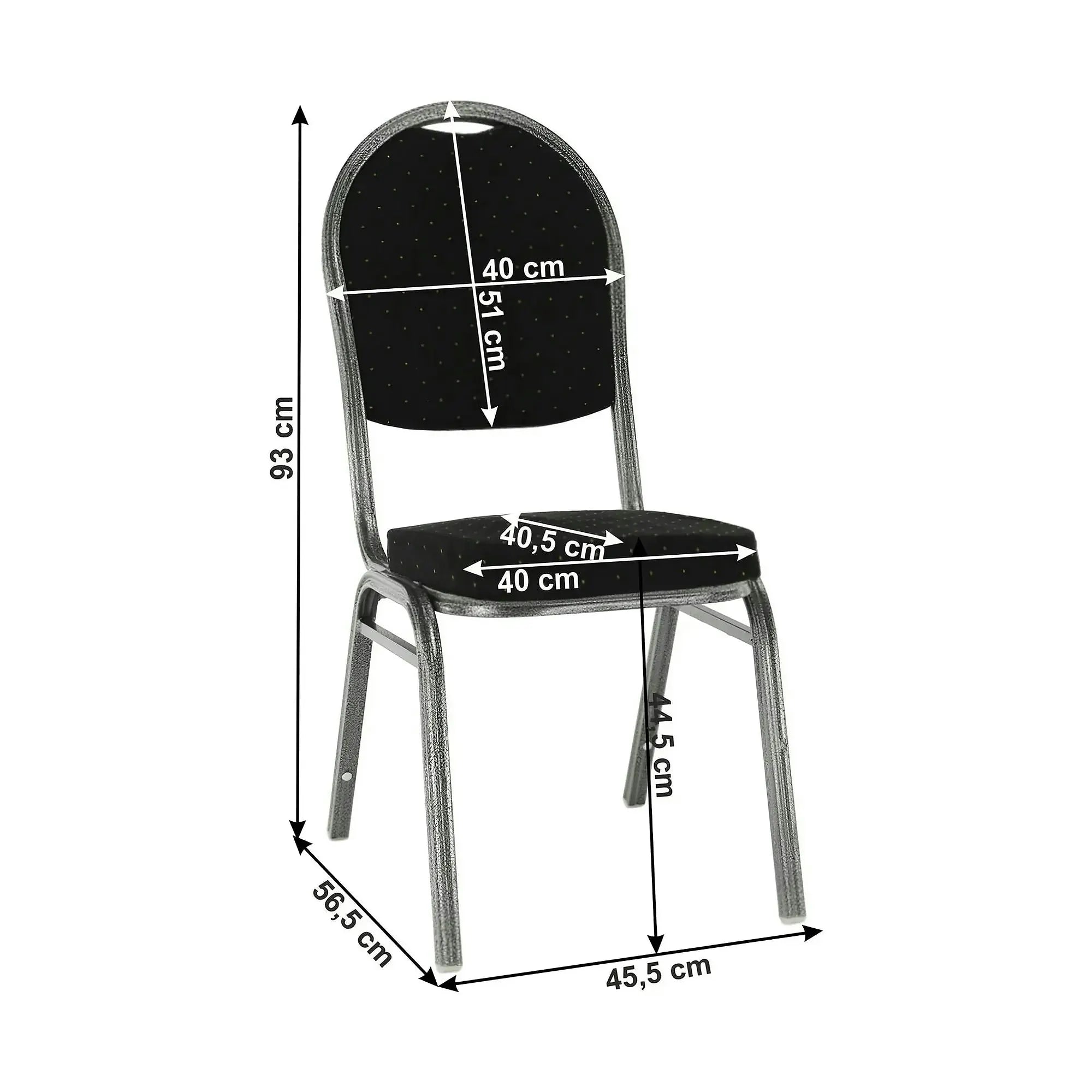 Scaun JEFF 3 NEW, negru/gri, tesatura/metal, 46x57x93 cm