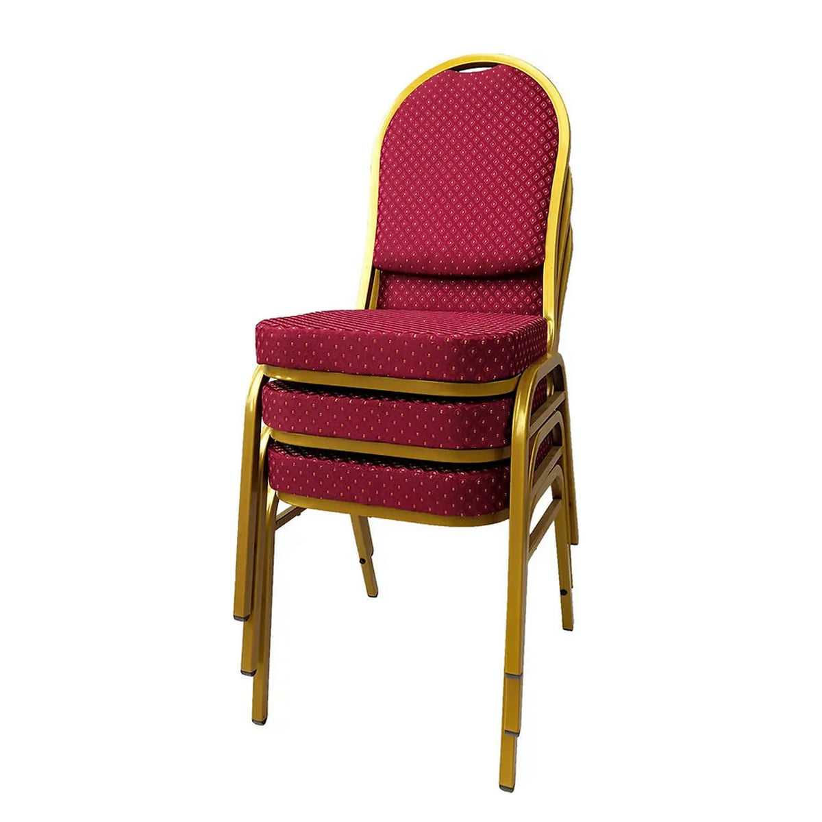 Scaun JEFF 3 NEW, rosu/auriu, tesatura/metal, 46x57x93 cm