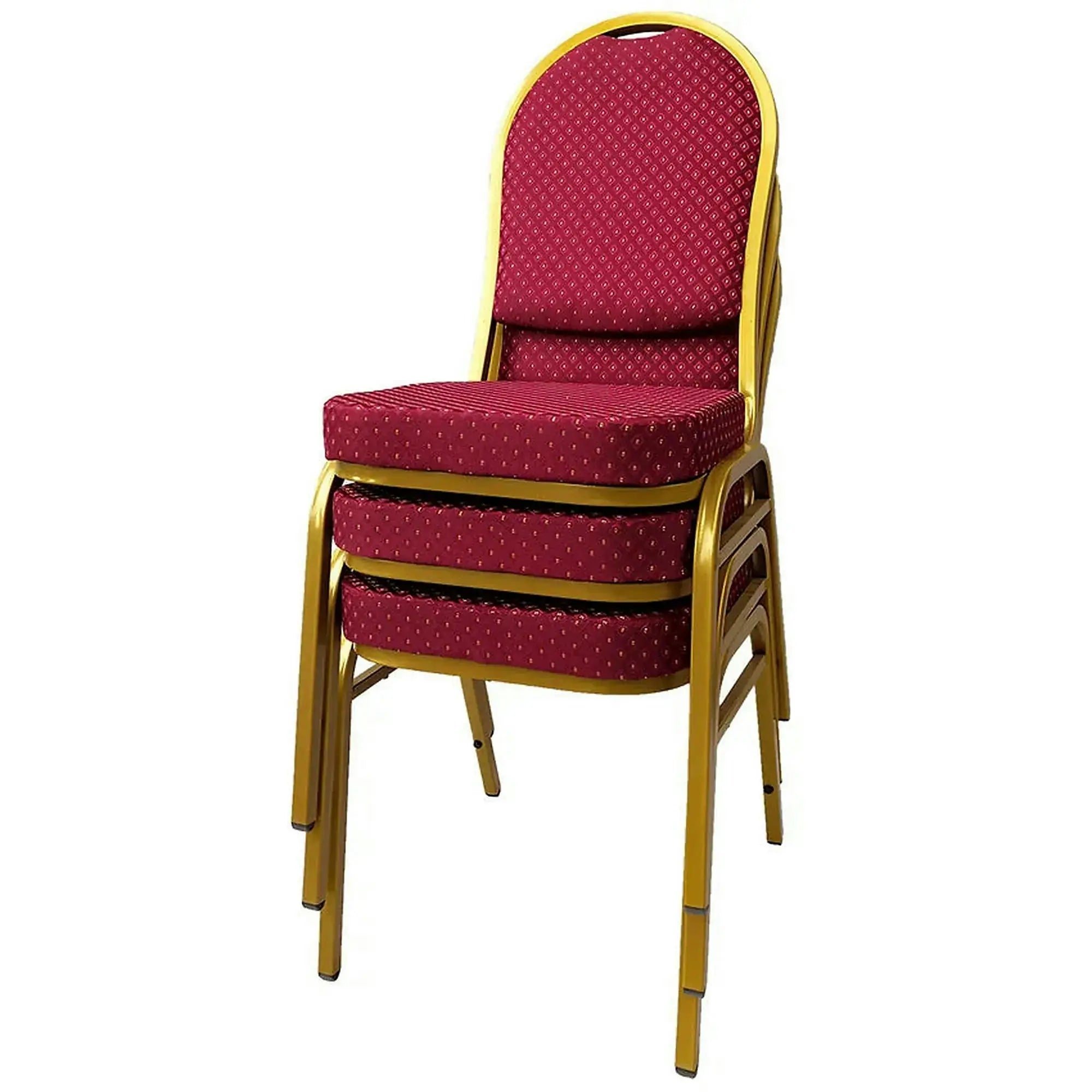 Scaun JEFF 3 NEW, rosu/auriu, tesatura/metal, 46x57x93 cm