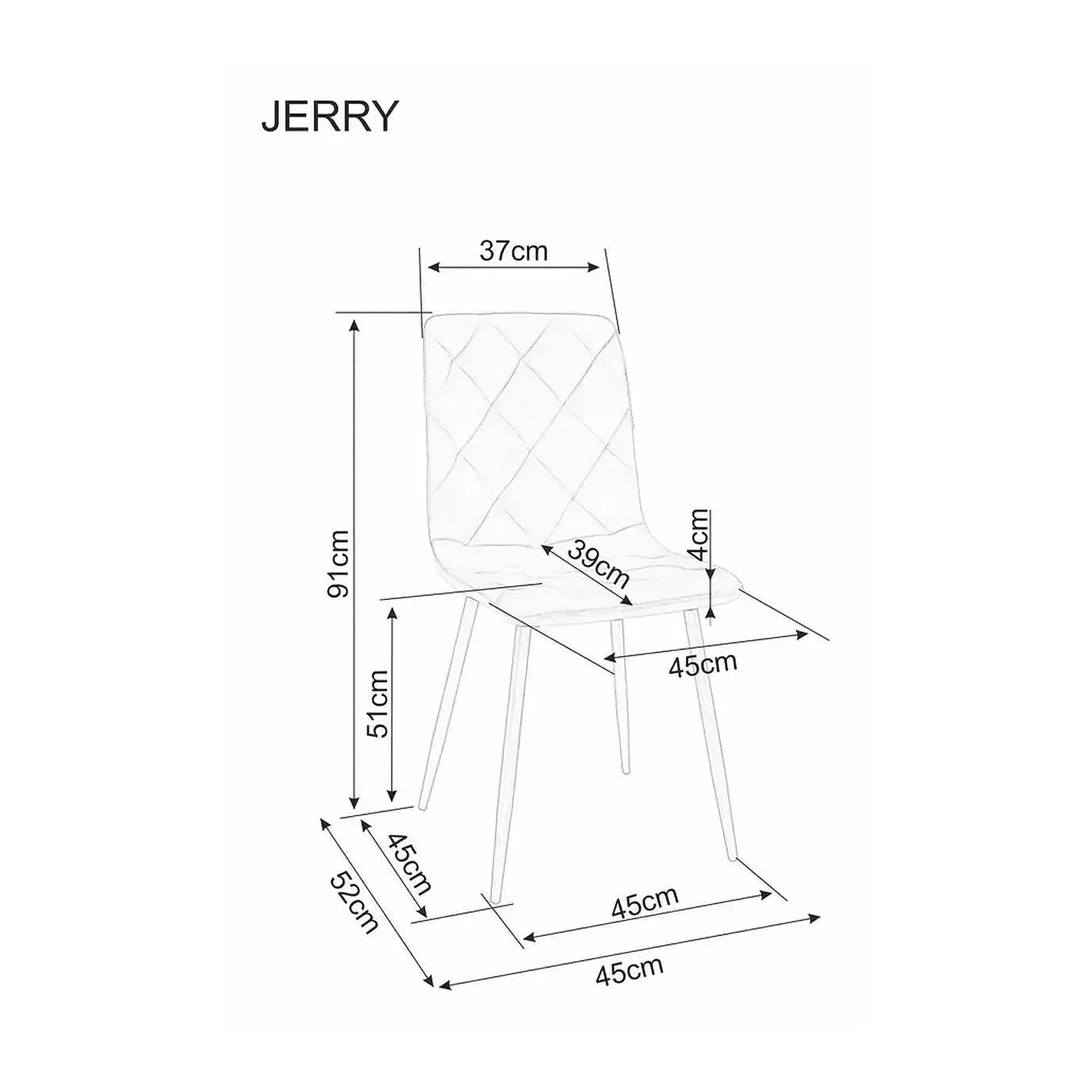 Scaun JERRY, bej/cașmir, stofă/metal, 45x39x91 cm