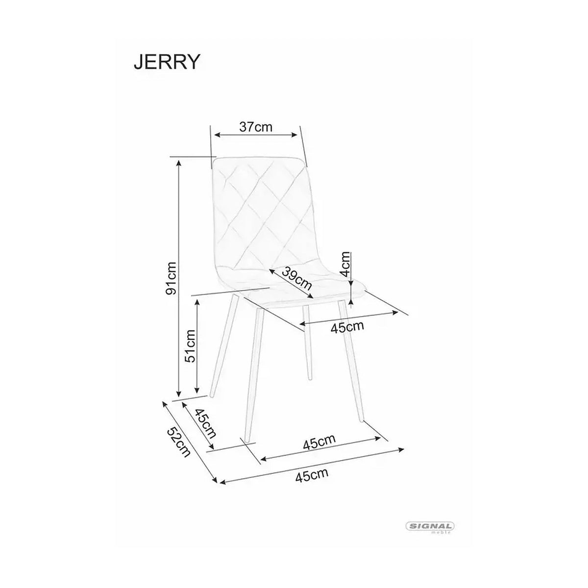Scaun JERRY, verde maslin/negru, stofa catifelata/metal, 45x39x91 cm