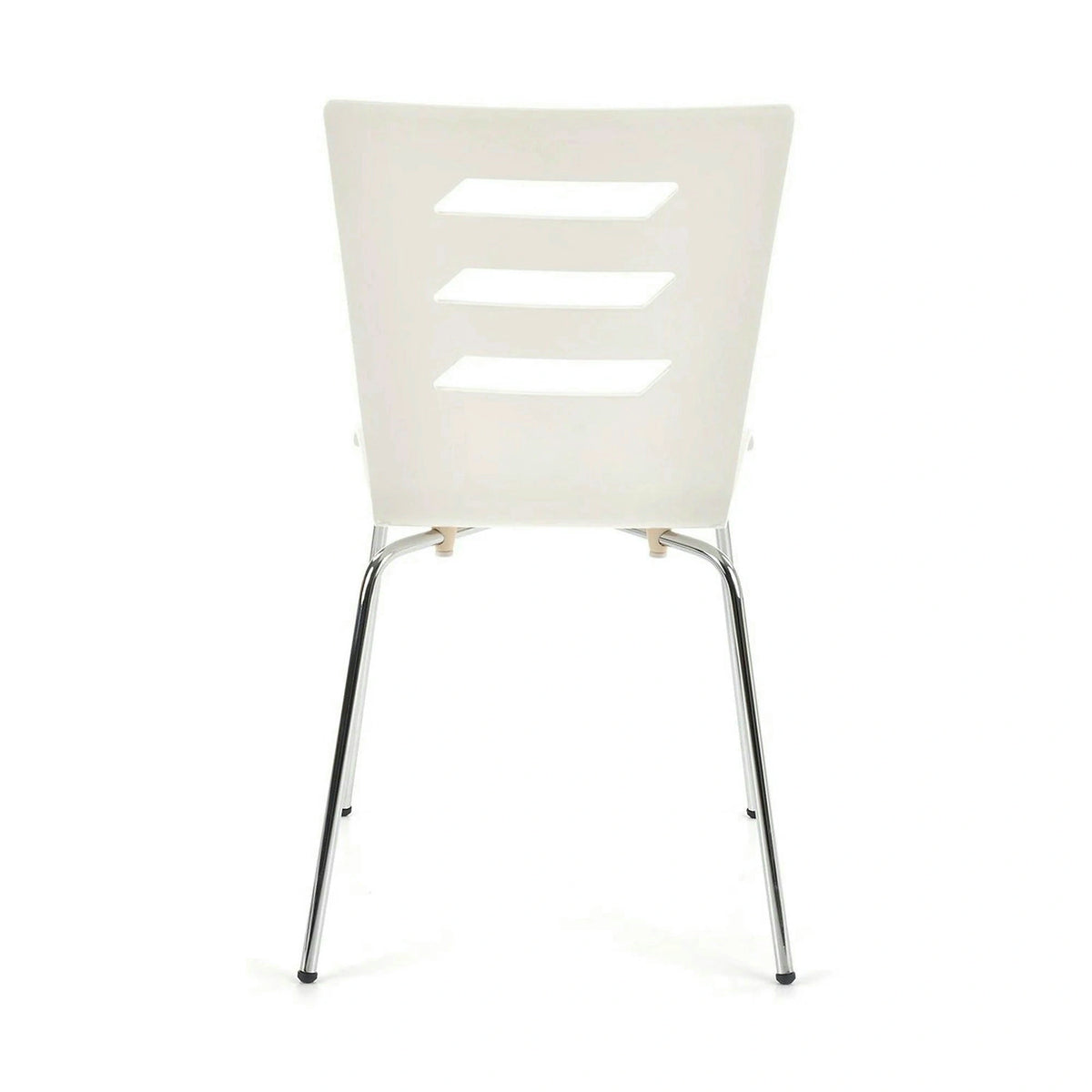 Scaun K155, alb/crom, placaj indoit/metal, 43x47x85 cm