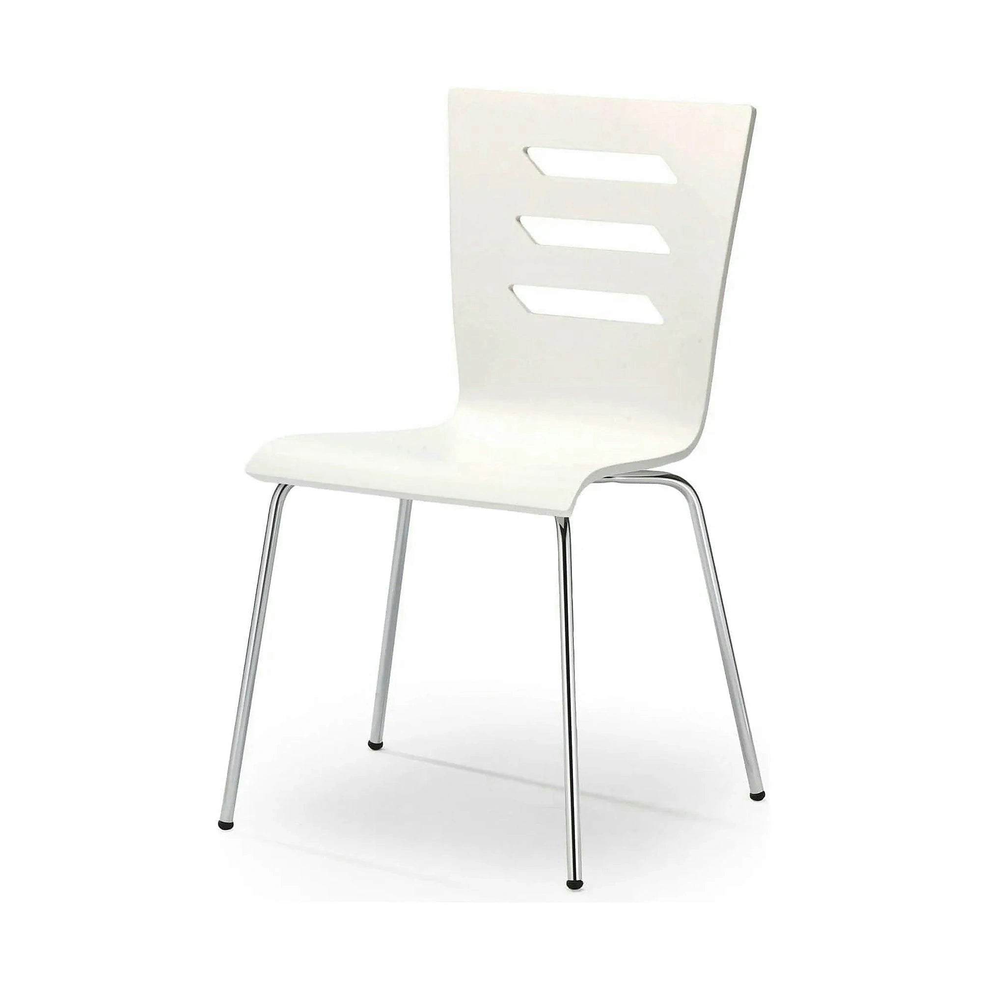 Scaun K155, alb/crom, placaj indoit/metal, 43x47x85 cm