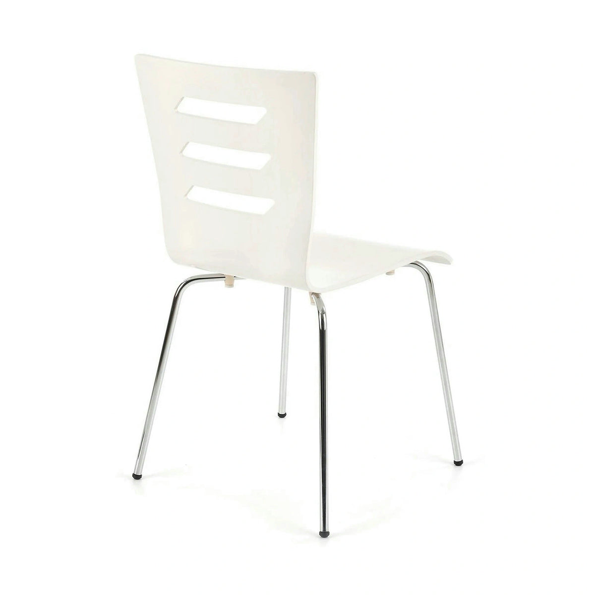 Scaun K155, alb/crom, placaj indoit/metal, 43x47x85 cm
