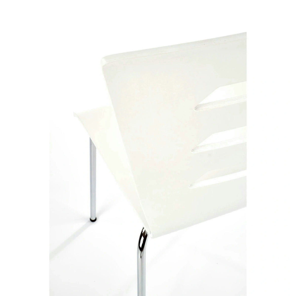 Scaun K155, alb/crom, placaj indoit/metal, 43x47x85 cm