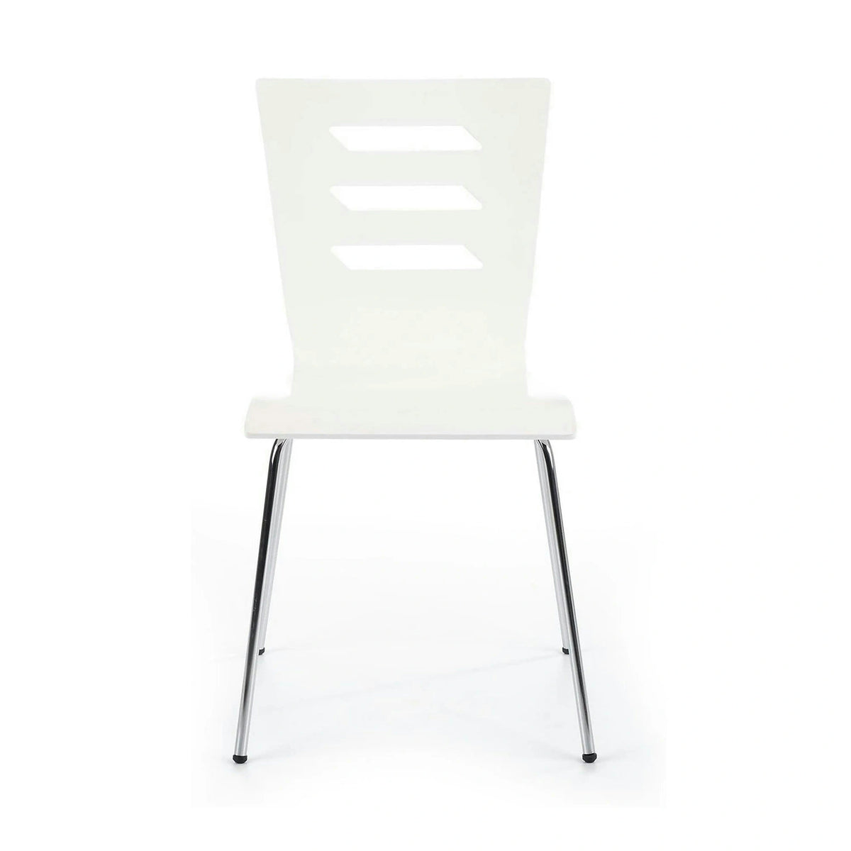 Scaun K155, alb/crom, placaj indoit/metal, 43x47x85 cm