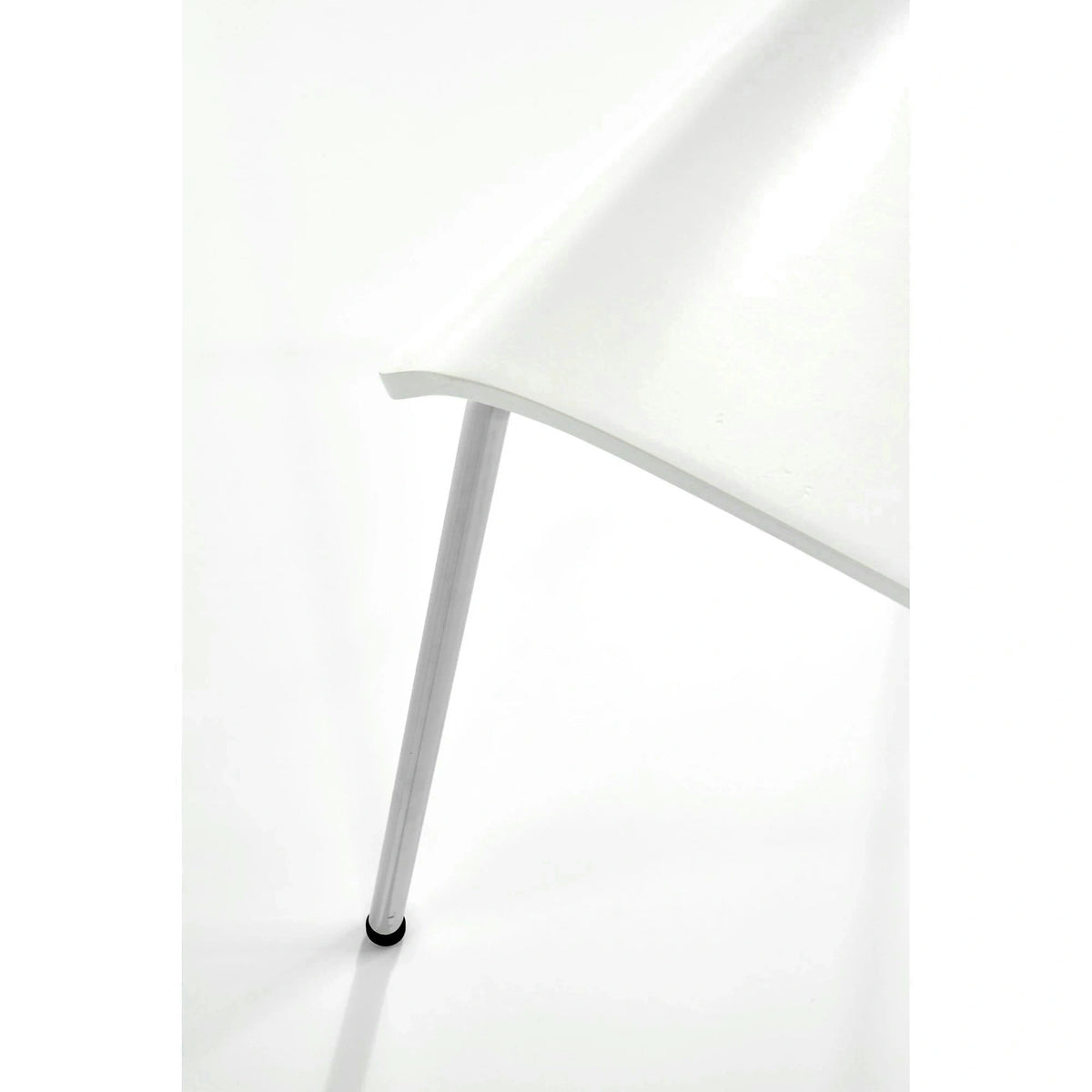Scaun K155, alb/crom, placaj indoit/metal, 43x47x85 cm
