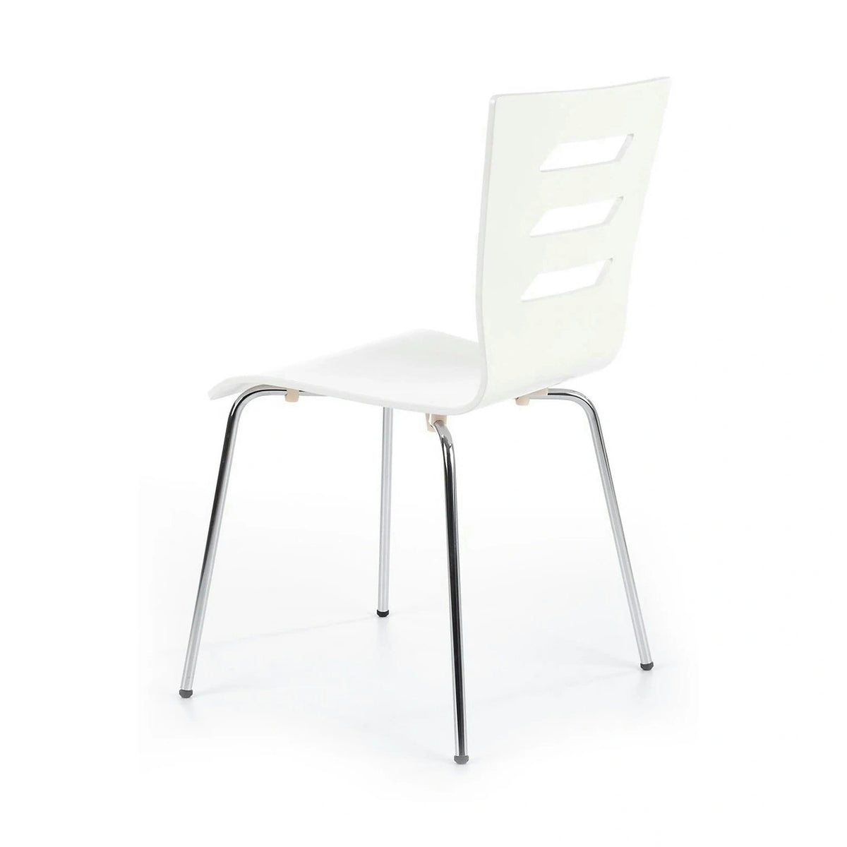 Scaun K155, alb/crom, placaj indoit/metal, 43x47x85 cm