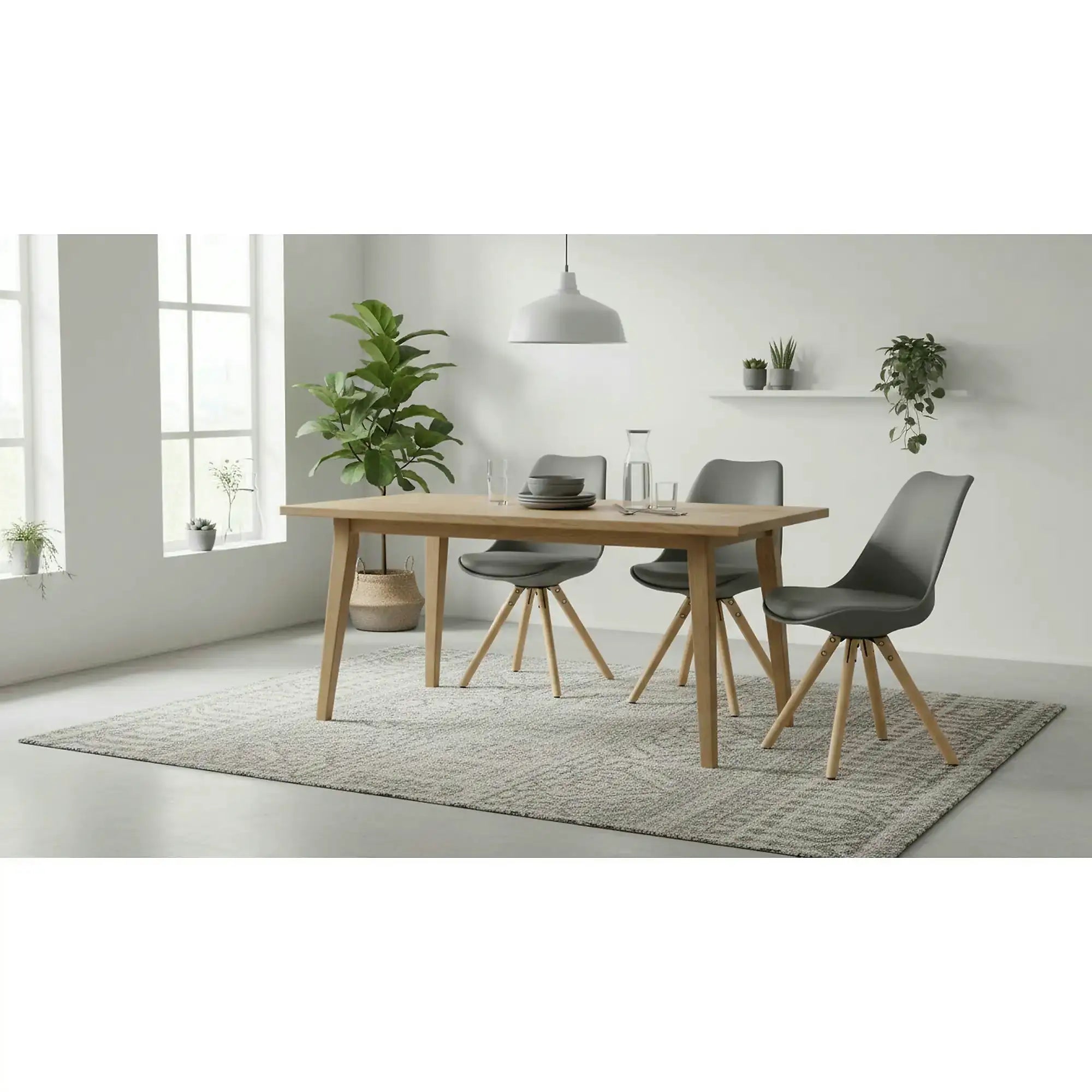 Scaun K201, gri/fag, piele ecologica/lemn de fag, 48X47X80 CM