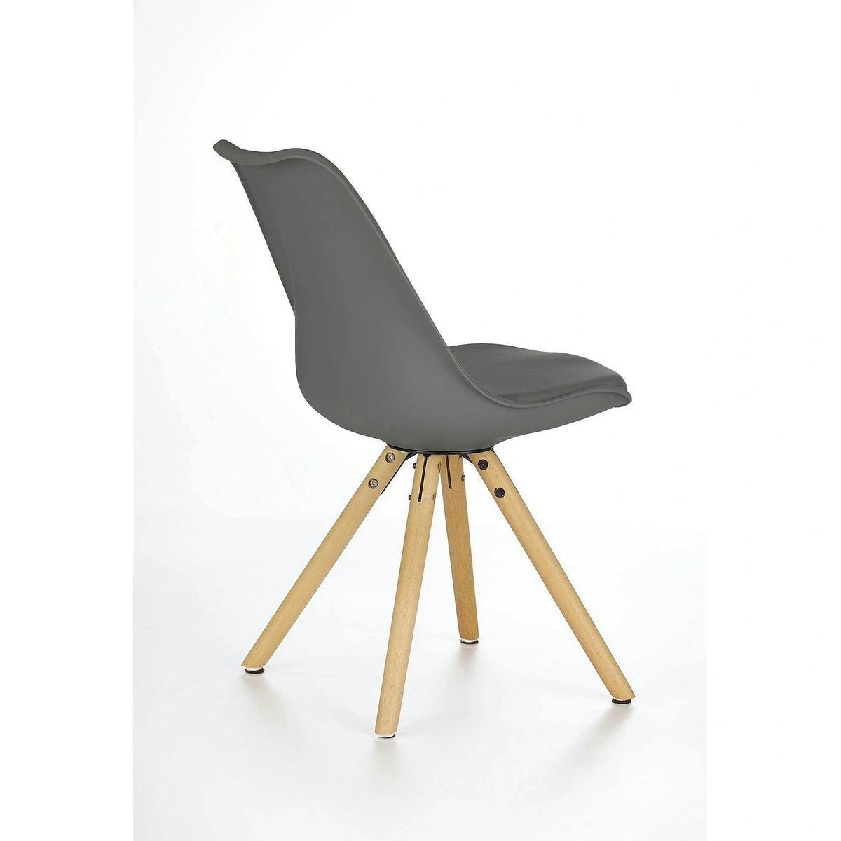 Scaun K201, gri/fag, piele ecologica/lemn de fag, 48X47X80 CM
