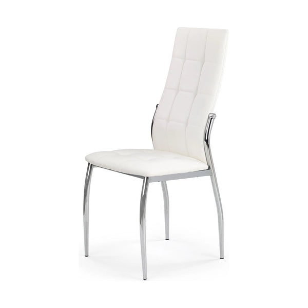 Scaun K209, alb/crom, piele ecologica/metal, 43x54x101 cm