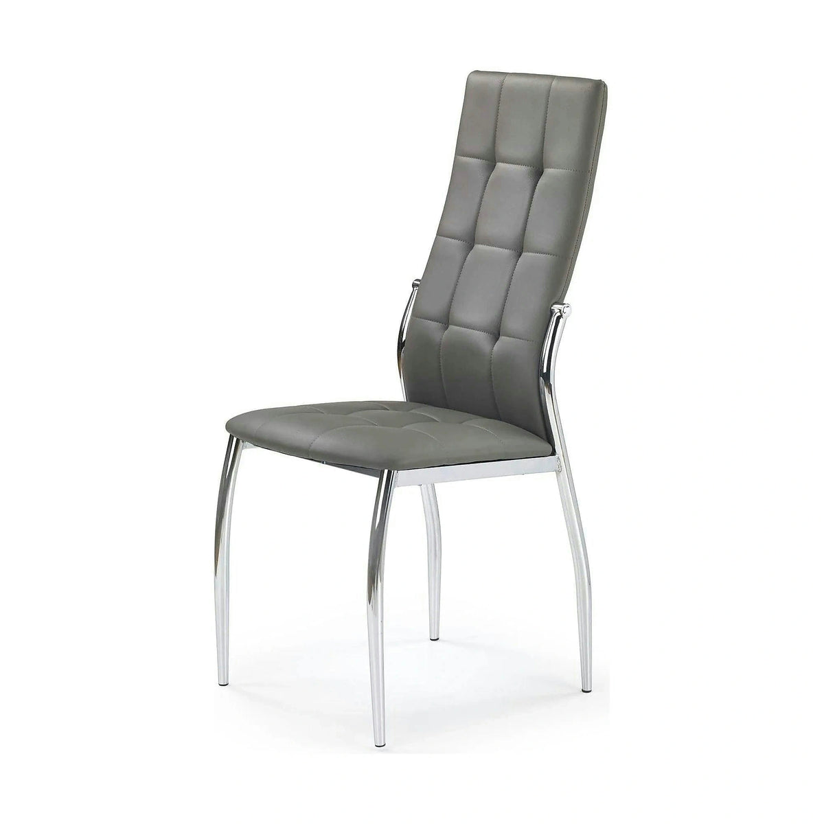 Scaun K209, gri/crom, piele ecologica/metal, 43x54x101 cm