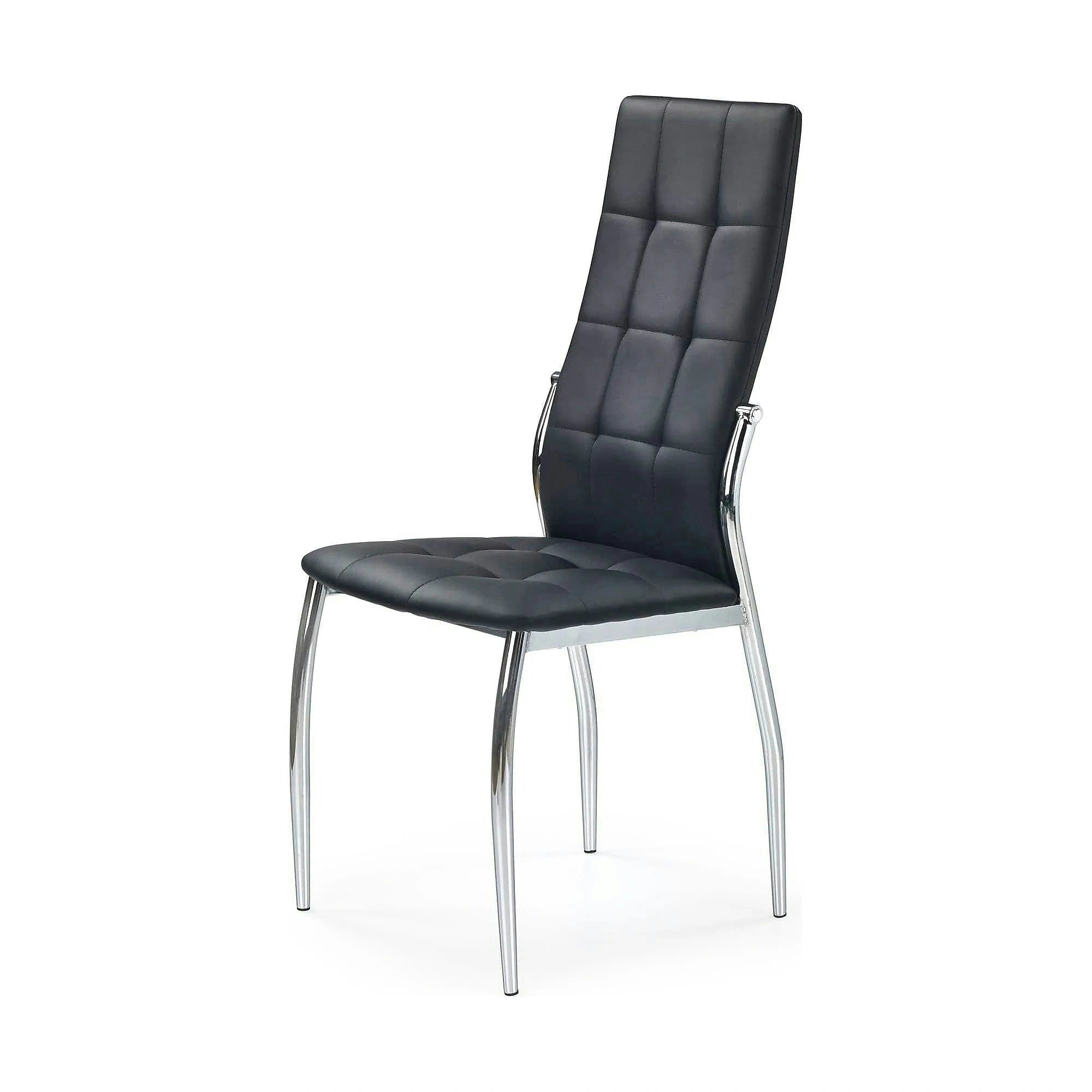 Scaun K209, negru/crom, piele ecologica/metal, 43x54x101 cm