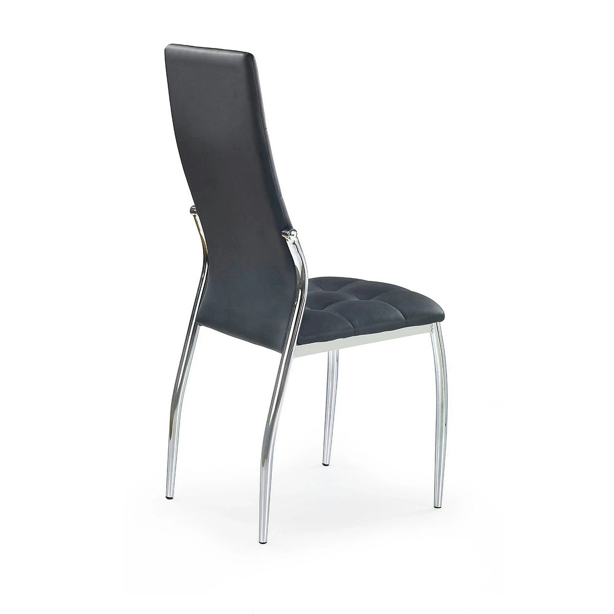 Scaun K209, negru/crom, piele ecologica/metal, 43x54x101 cm