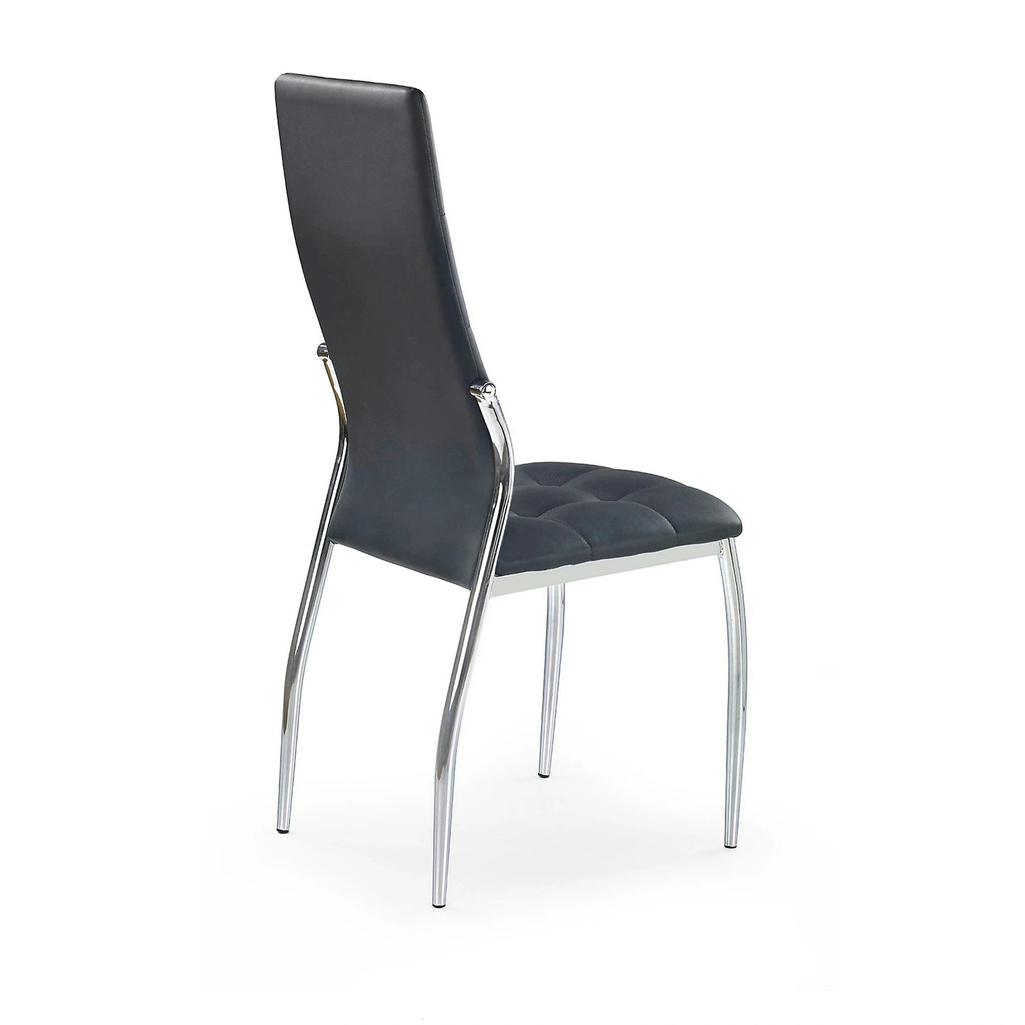 Scaun K209, negru/crom, piele ecologica/metal, 43x54x101 cm