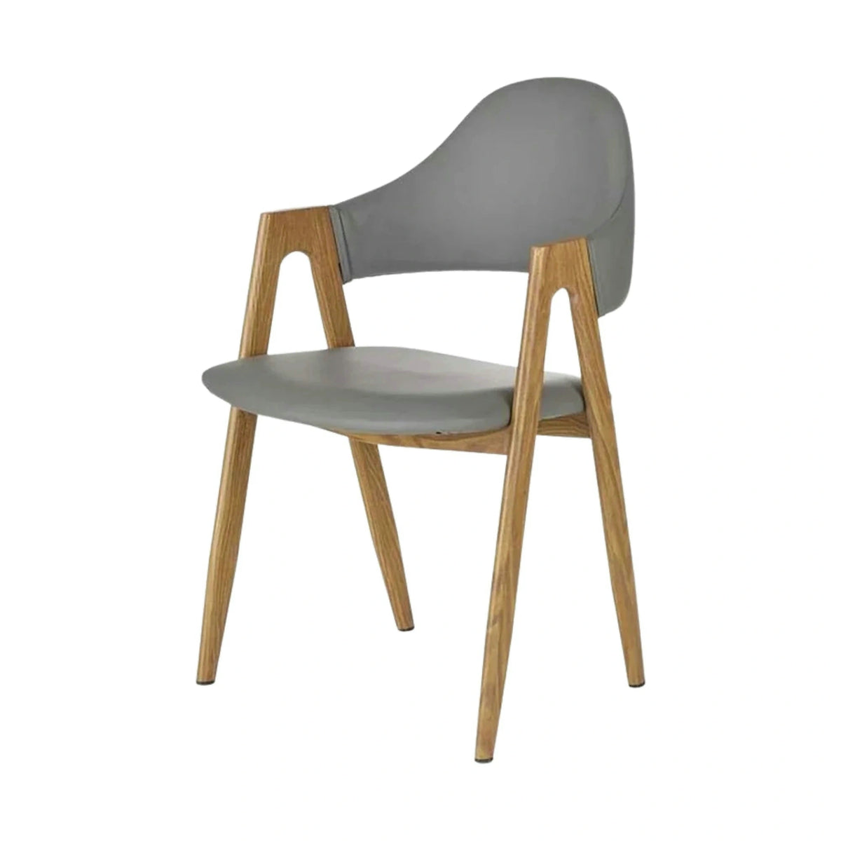 Scaun K247, gri/stejar miere, piele ecologica/metal, 51x51x80 cm