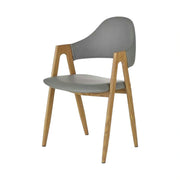 Scaun K247, gri/stejar miere, piele ecologica/metal, 51x51x80 cm