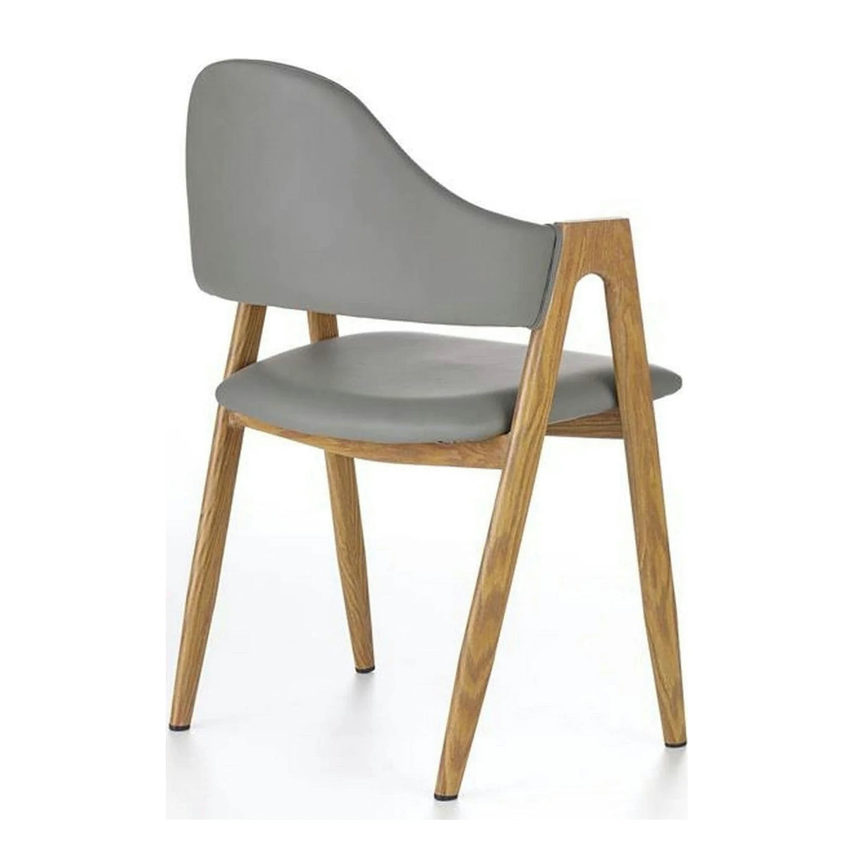 Scaun K247, gri/stejar miere, piele ecologica/metal, 51x51x80 cm