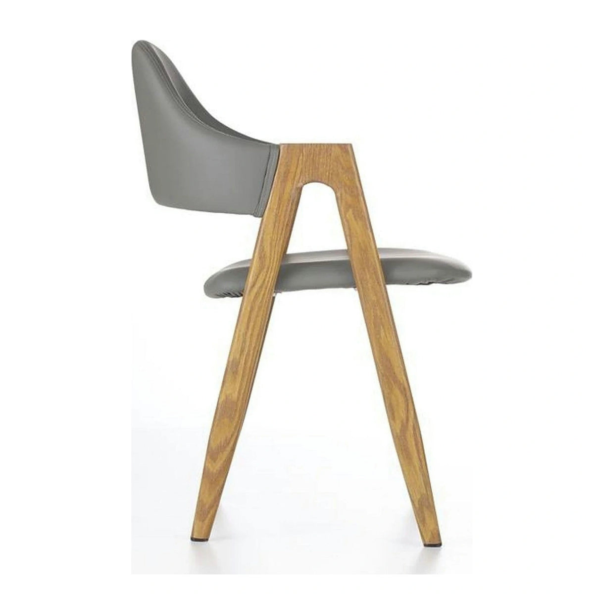 Scaun K247, gri/stejar miere, piele ecologica/metal, 51x51x80 cm