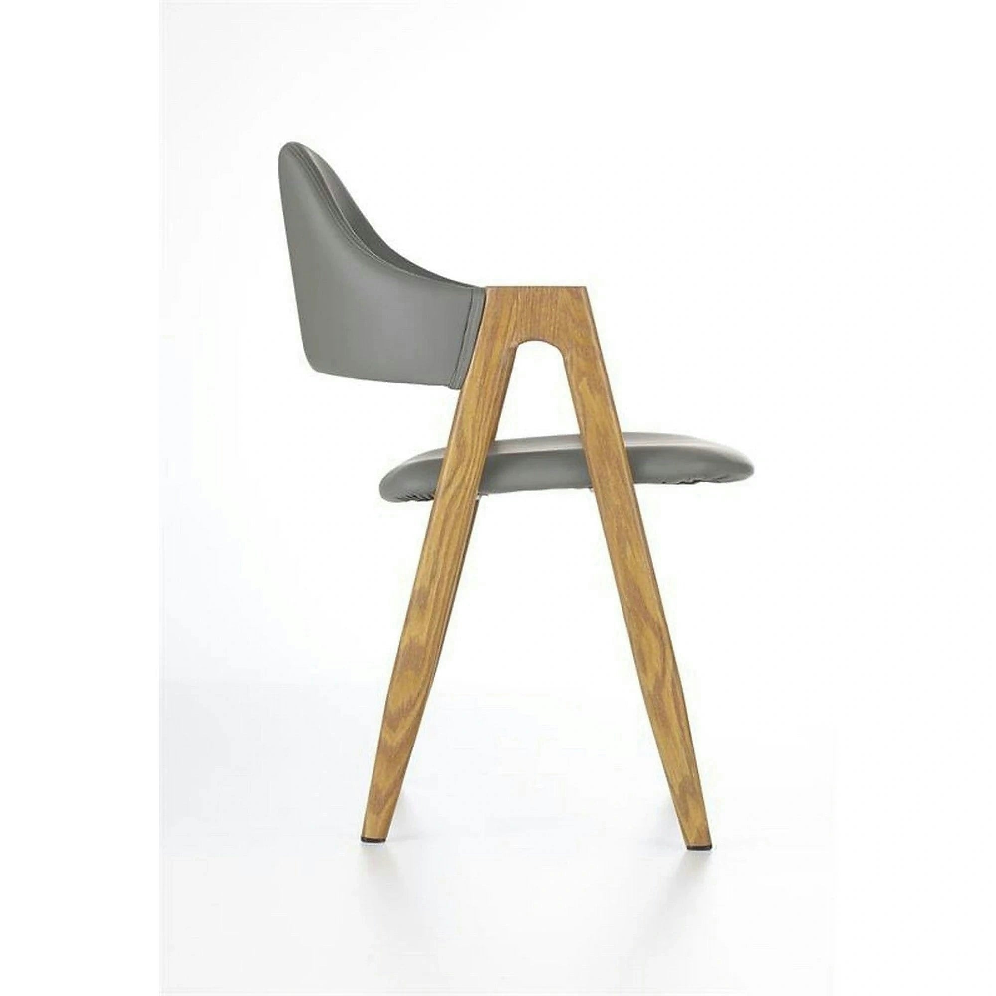 Scaun K247, gri/stejar miere, piele ecologica/metal, 51x51x80 cm