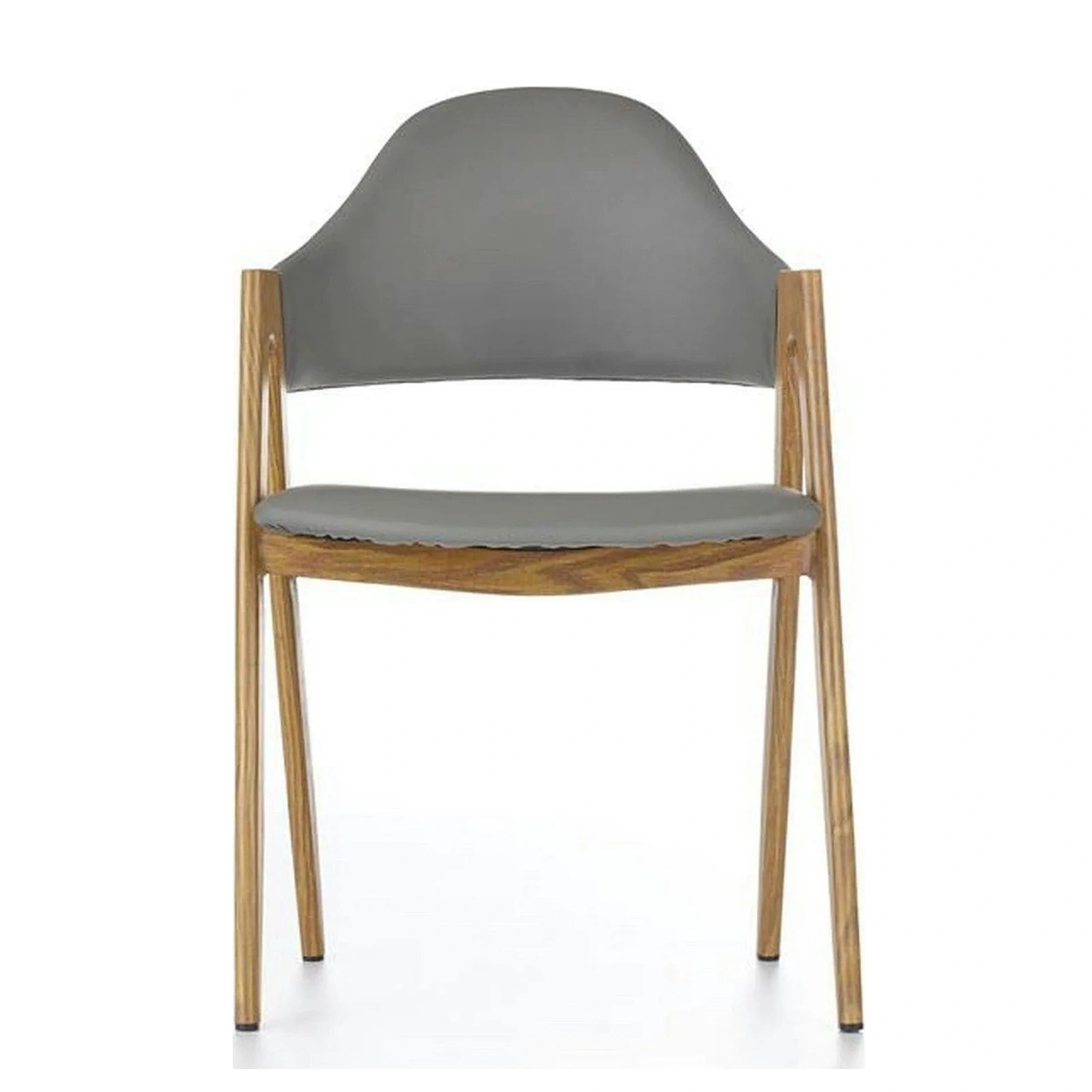 Scaun K247, gri/stejar miere, piele ecologica/metal, 51x51x80 cm