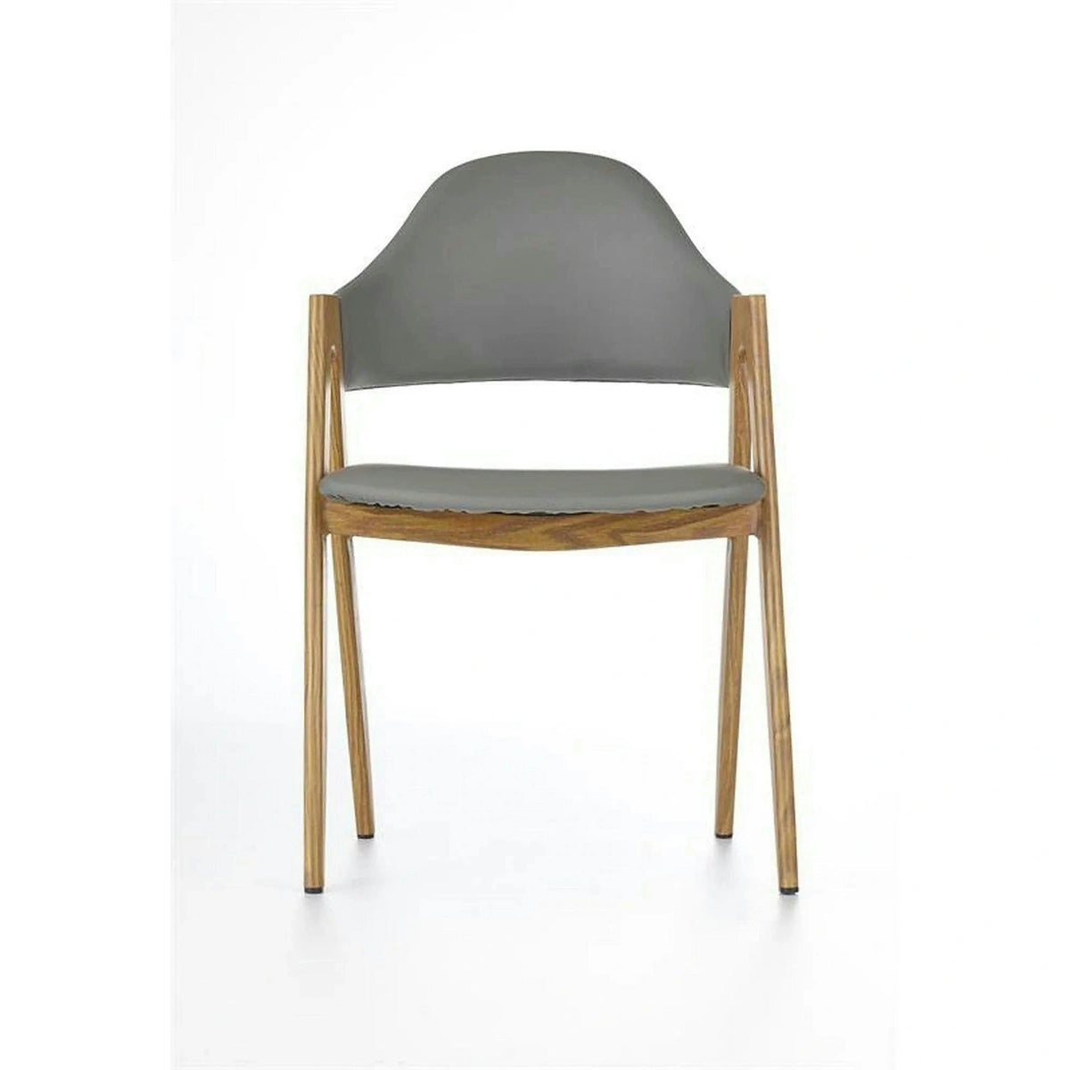 Scaun K247, gri/stejar miere, piele ecologica/metal, 51x51x80 cm