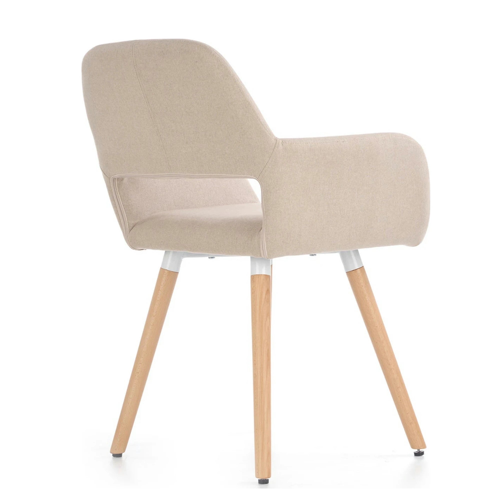 Scaun K283, bej/stejar, stofa clasica/lemn, 56X56X80 CM