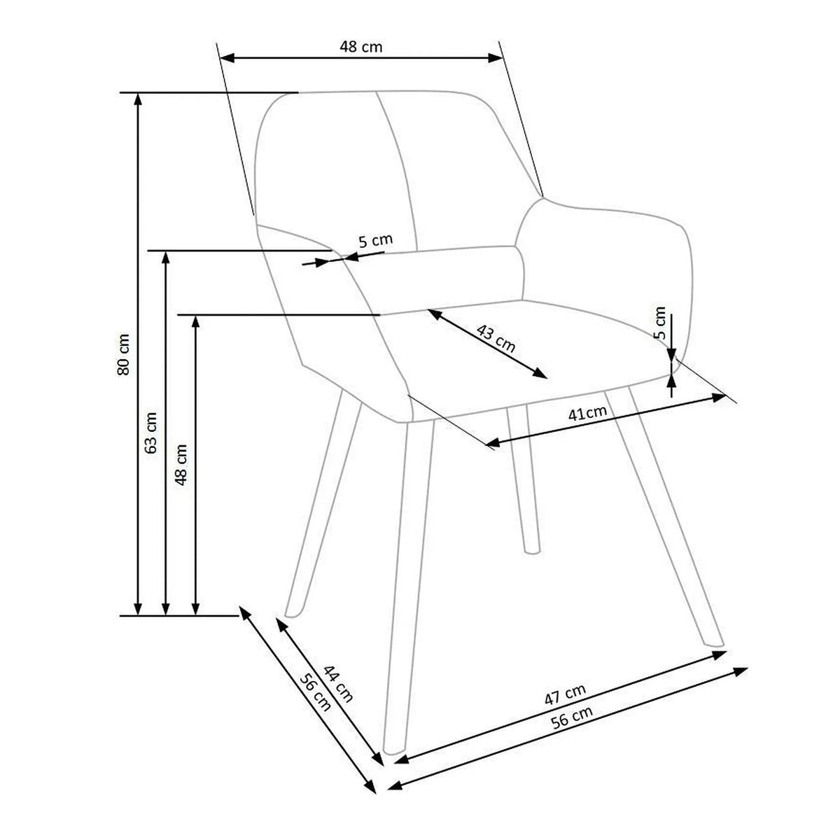 Scaun K283, bej/stejar, stofa clasica/lemn, 56X56X80 CM