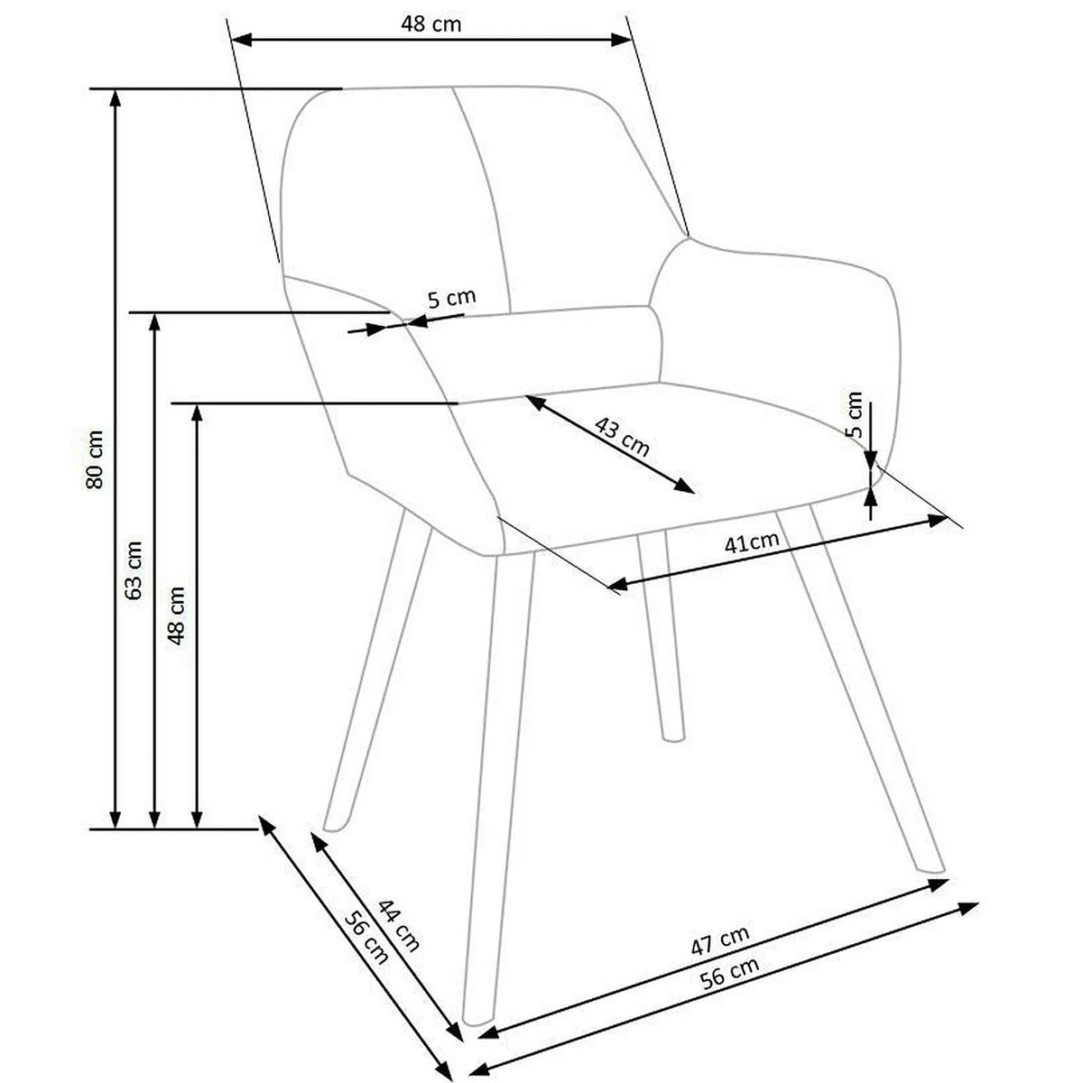 Scaun K283, bej/stejar, stofa clasica/lemn, 56X56X80 CM
