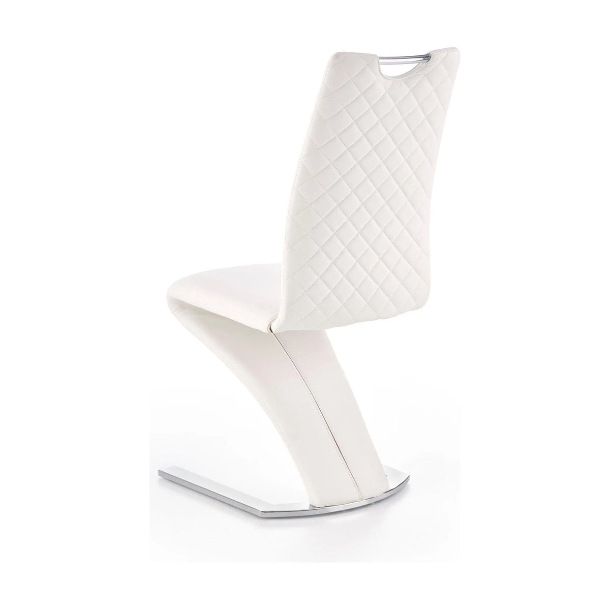 Scaun K291, alb/crom, piele ecologica/metal, 45X63X101 CM